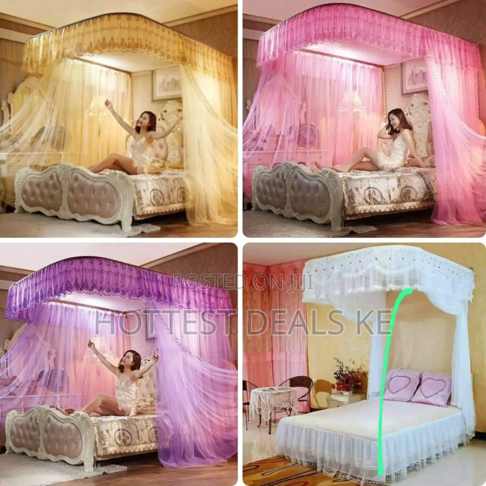 Two Stand Rail Mosquito Net With Sliding Rails