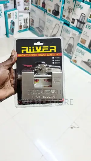 Riiver 94mm Rectangular Padlock 4 Keys Beam Steel Lock