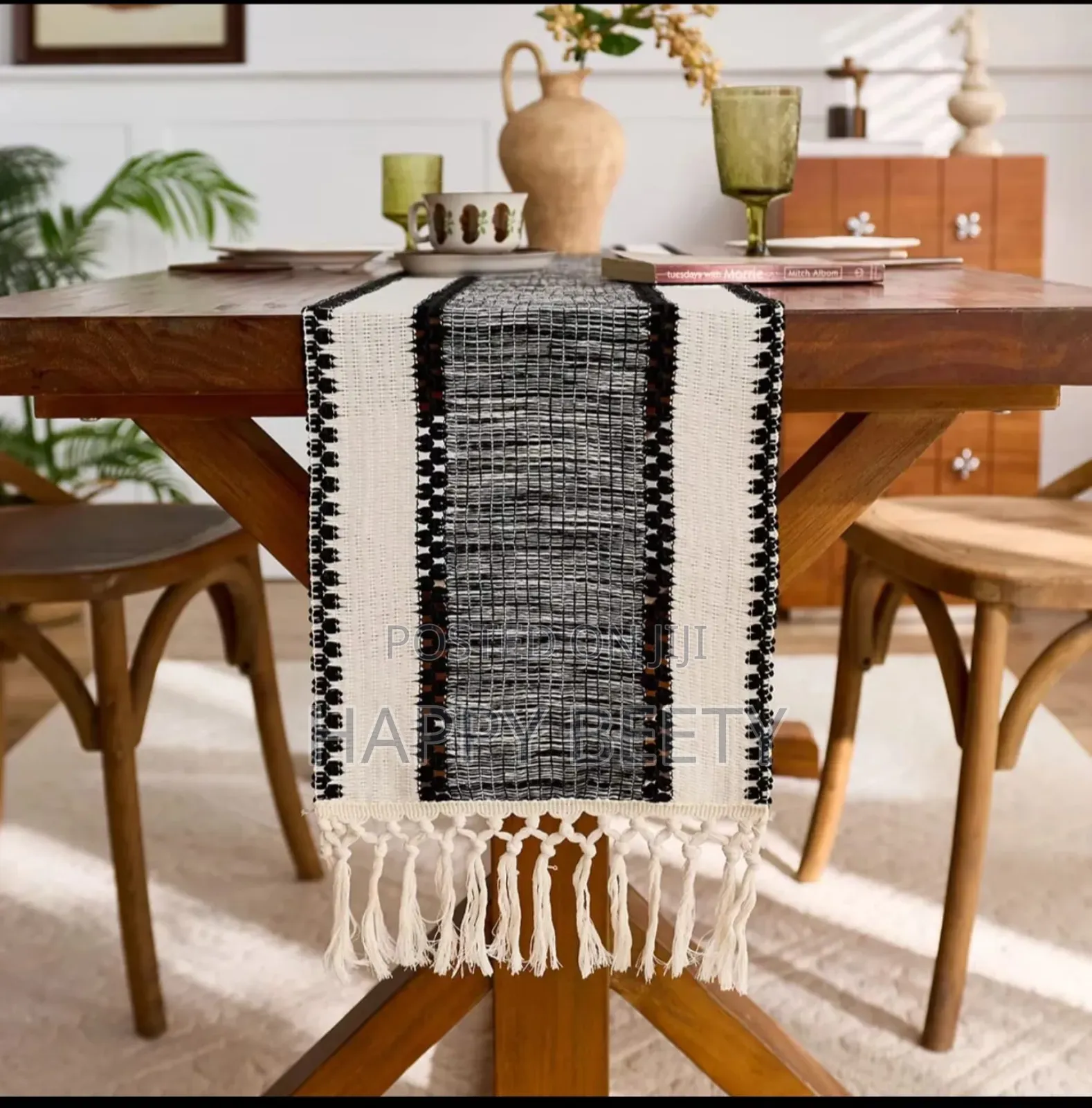 Elegant Style Cotton Decoration Table Runner Set