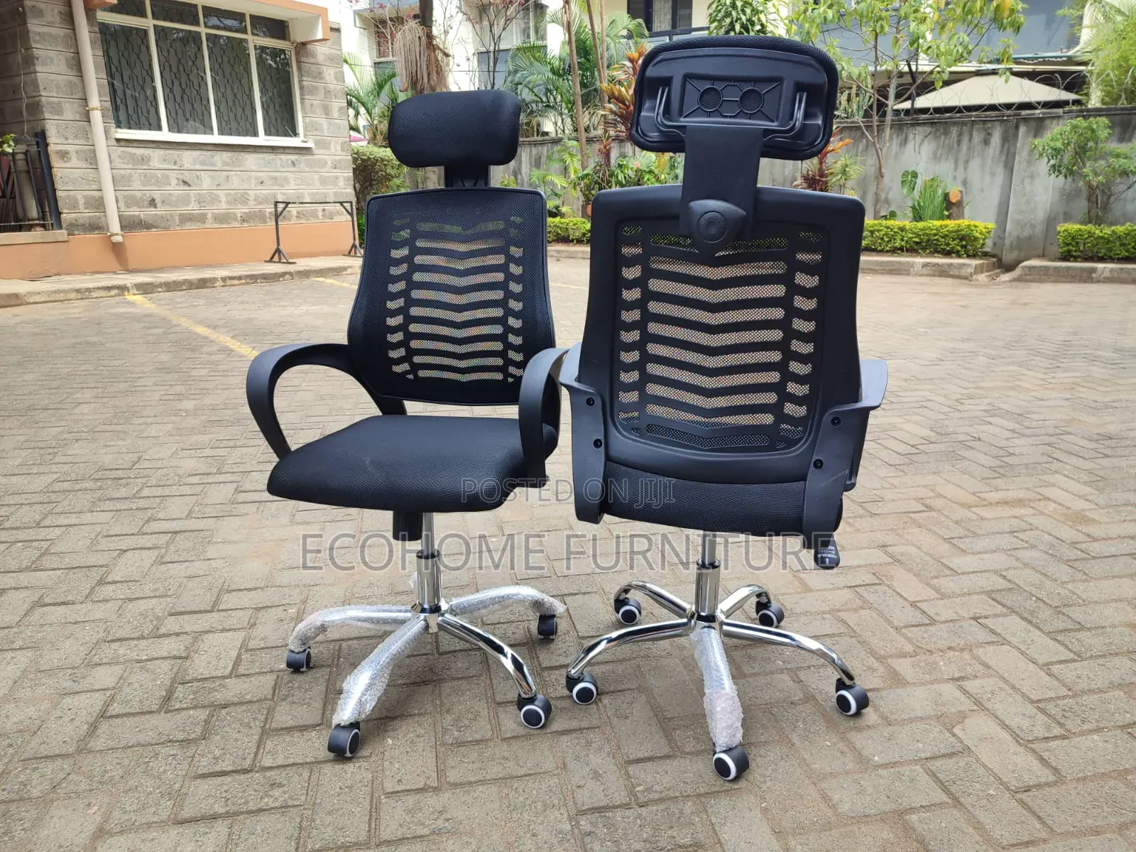 Secretarial Reclining Mesh With Headrest Office Chair