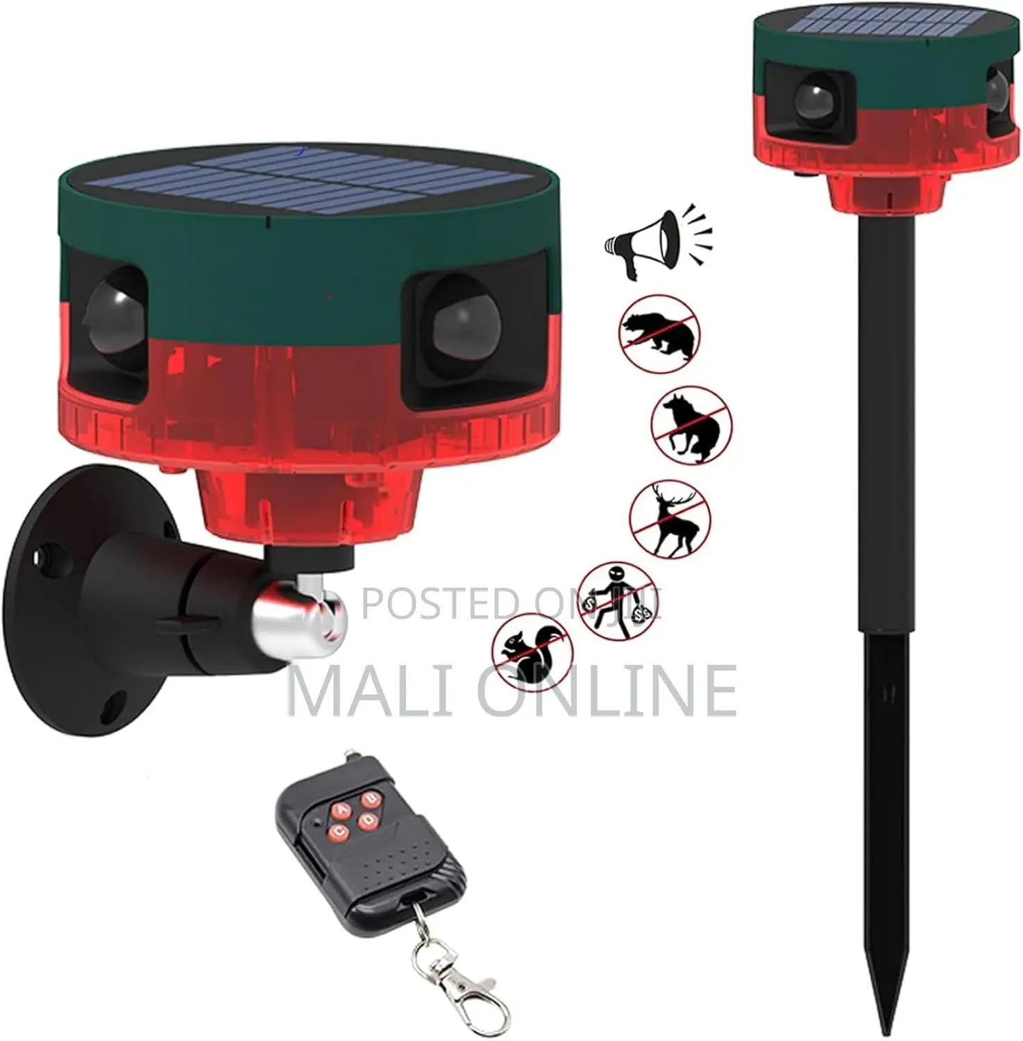 Solar Motion Sensor Alarm Siren 360° Detection Strobe Light