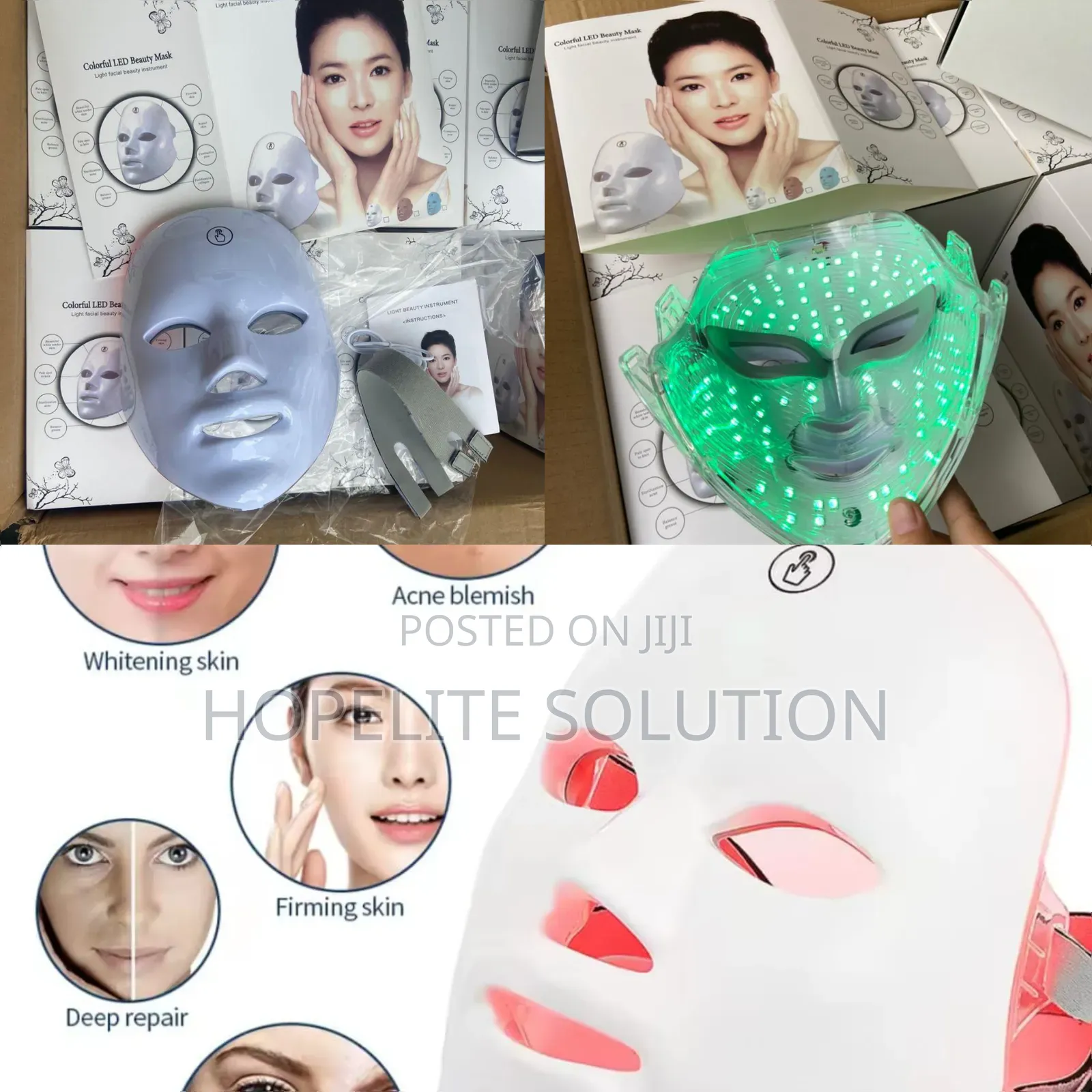 Led Facial Mask Led Light Therapy Tighten Skin Care Beauty Machine