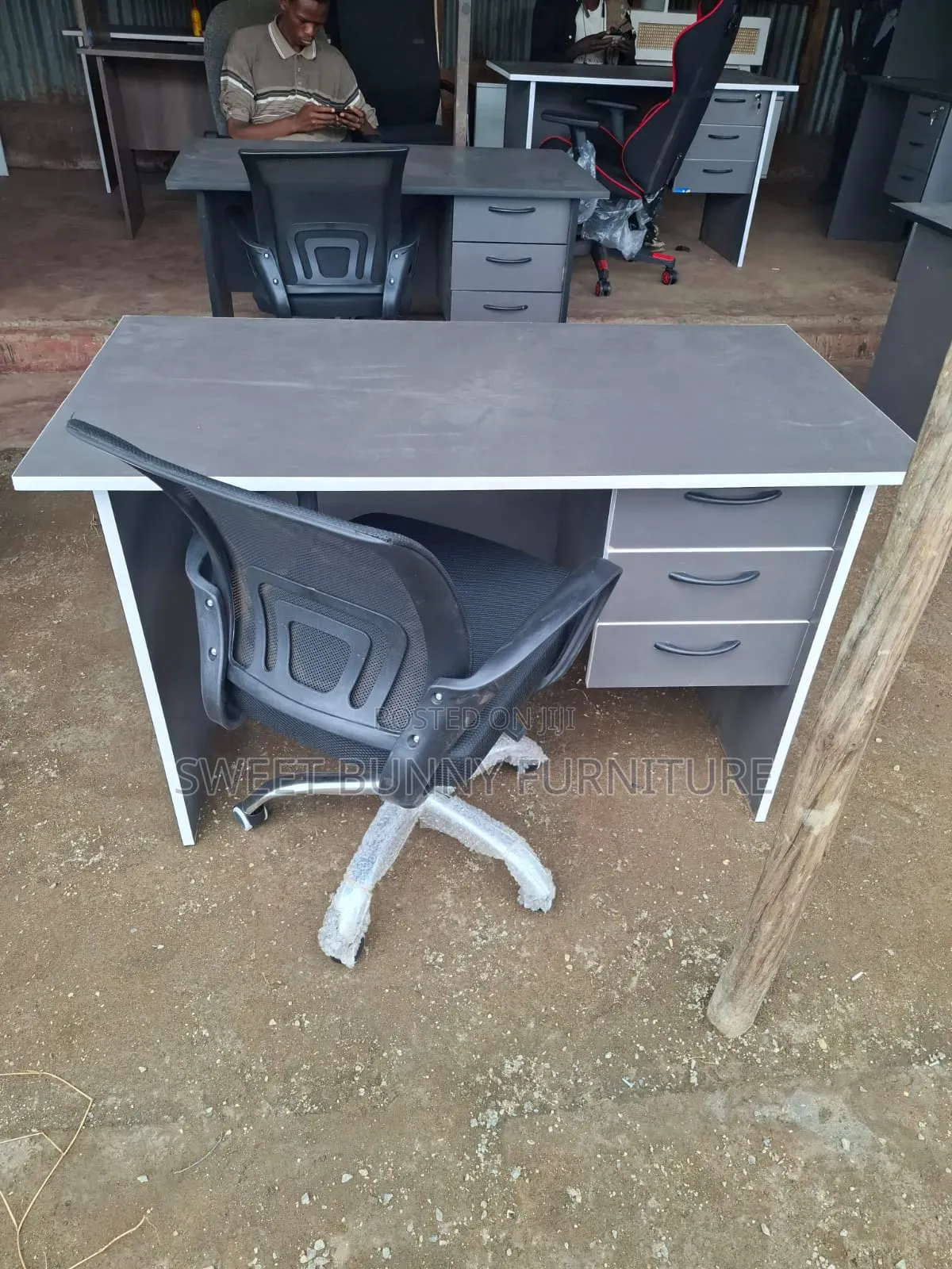 Grey Study Desk