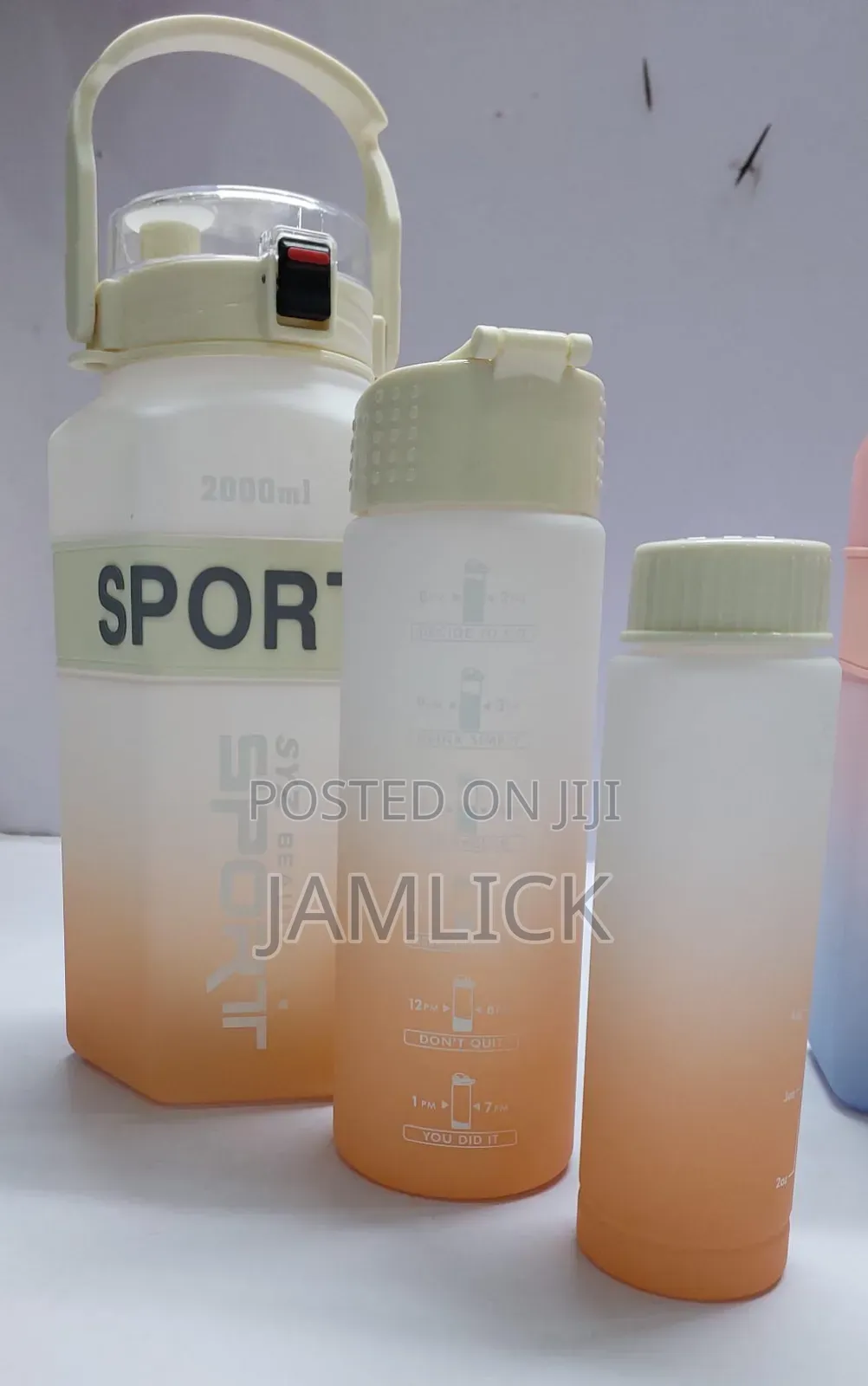 Hexagonal Sports 3in1 Multi-Colour Motivation Water Bottle -Pm