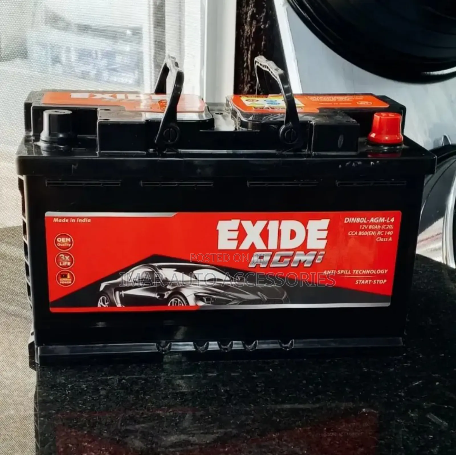 Din80 Exide Agm Battery Made in India | Car Battery Kenya Nairobi