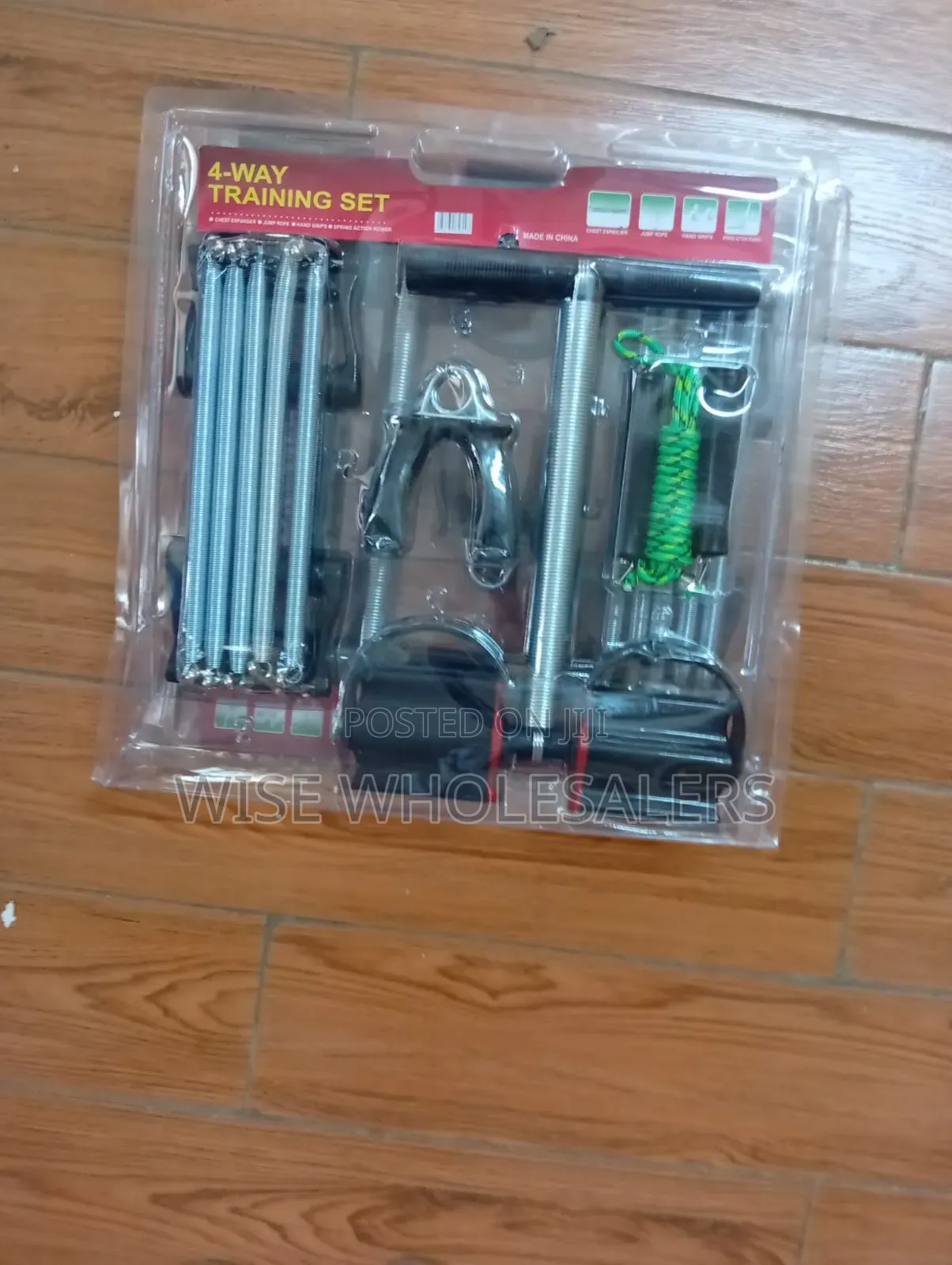 4-Way Training Set With Chest Expander ,Hand Grip,Skipping Rope
