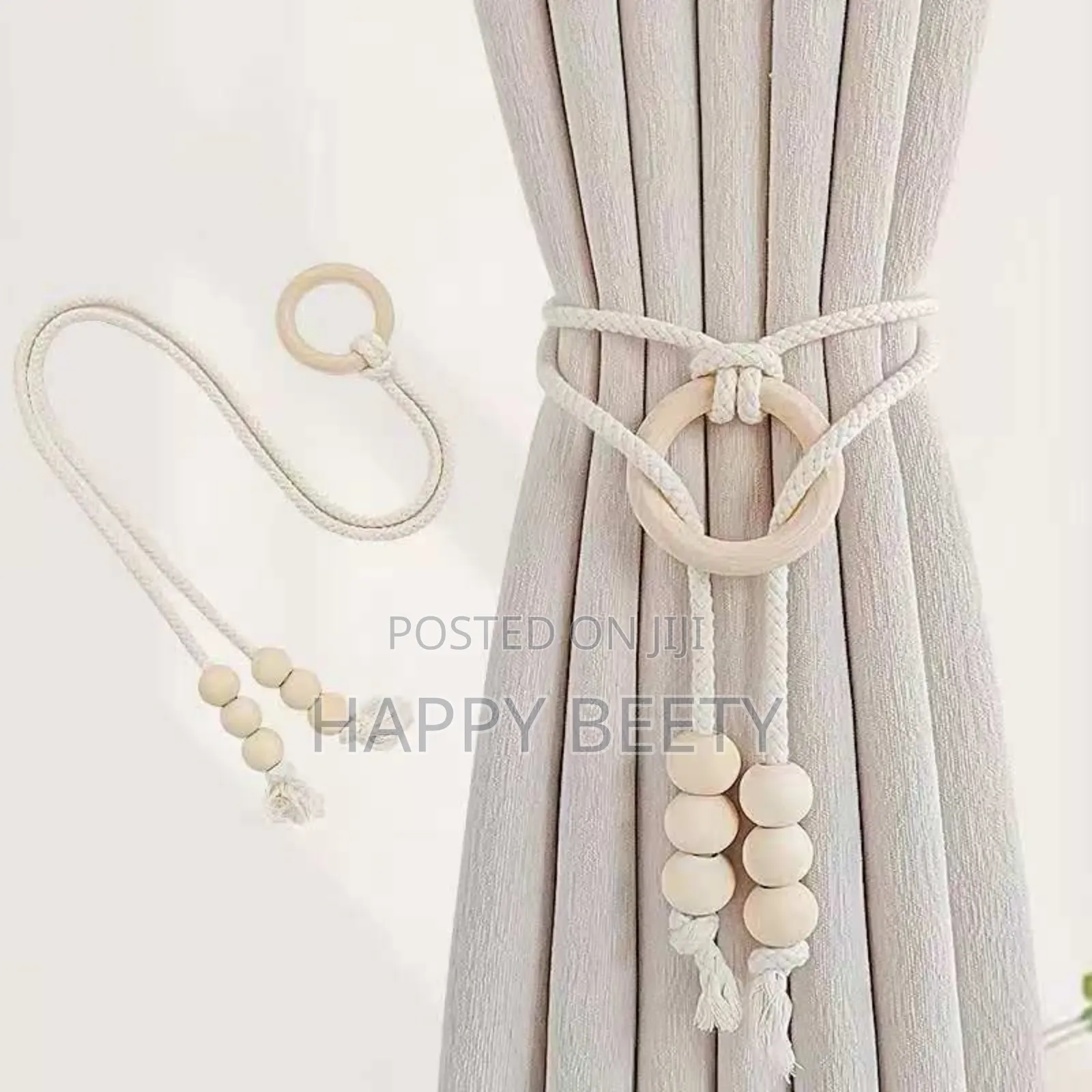 *2pcs Natural Cotton Rope Curtain Tiebacks Boho Style* ★