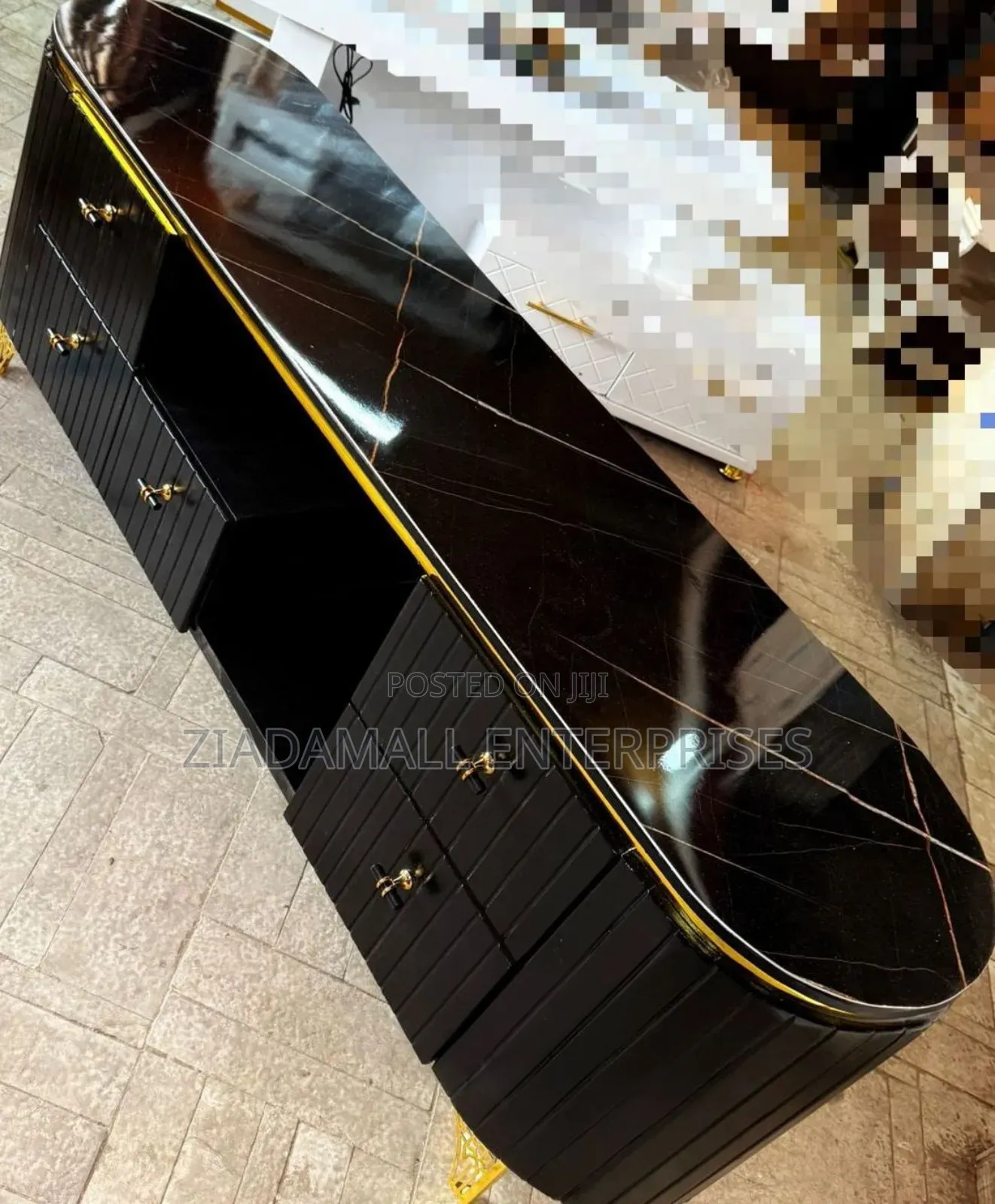 Tv Standsophistication: Modern White Tv Stand With Marble Gloss Finish