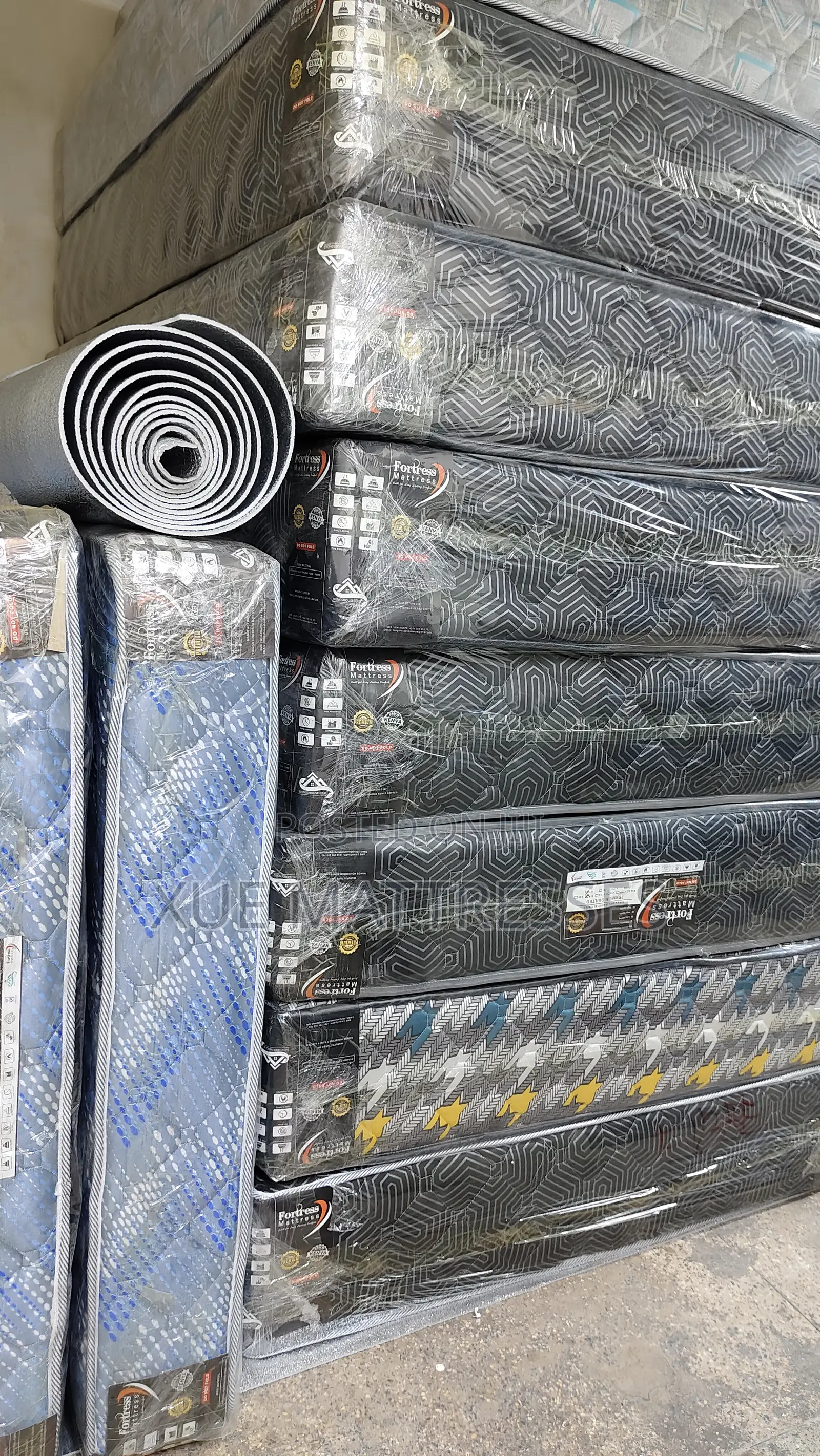 3x6ftx6in Fortress Premium Quilted Fibre Mattress + 2 Free Pillows