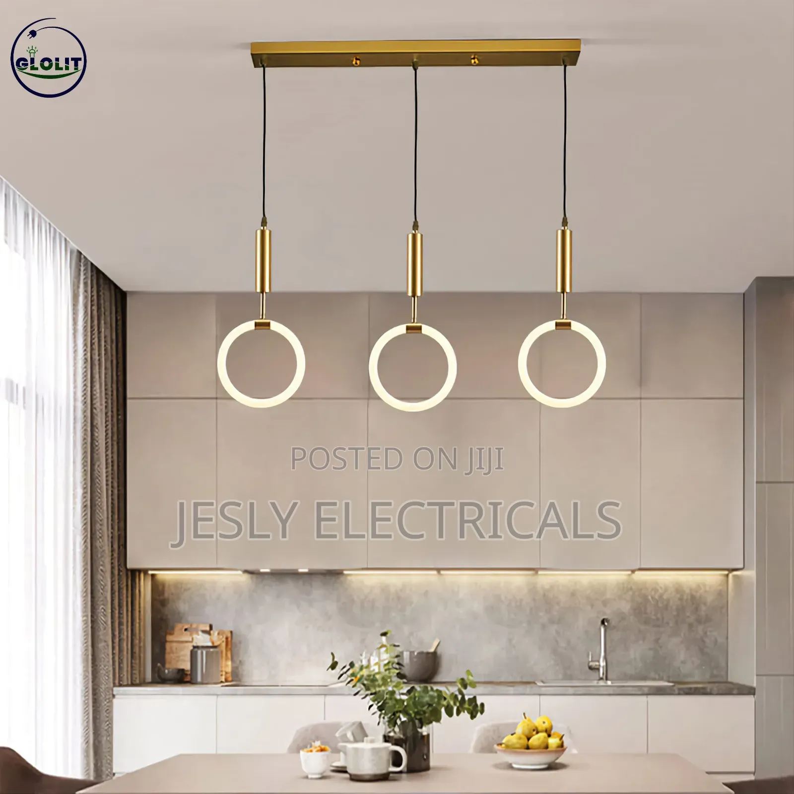 Glolit Circle Ring 3-Light Chandelier