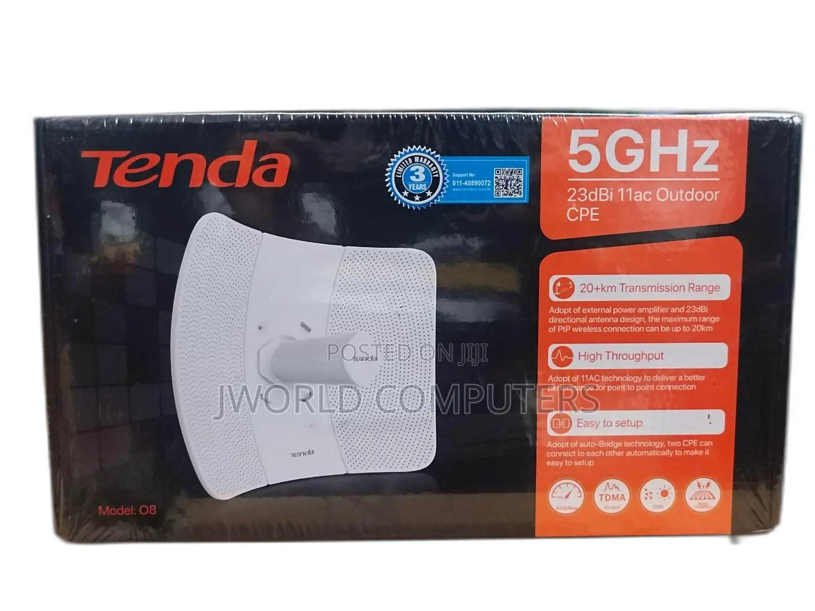 Tenda O8 Outdoor Cpe 11ac 5ghz 23dbi Wifi Bridge