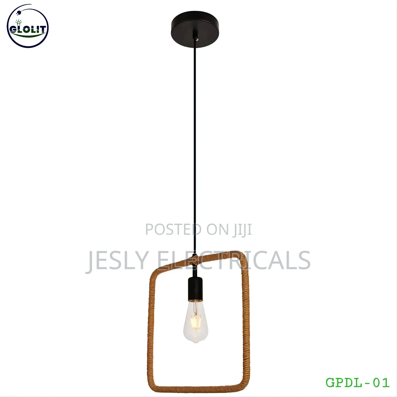 Square-Shaped Rope Pendant Light