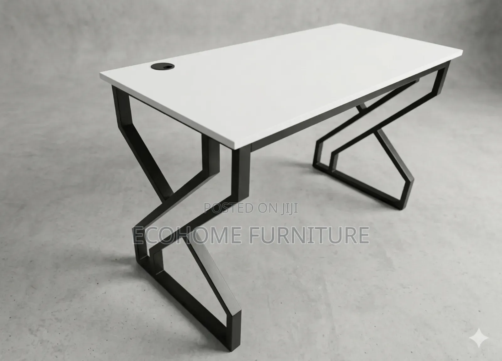 Black Metallic Study Desk and White Top