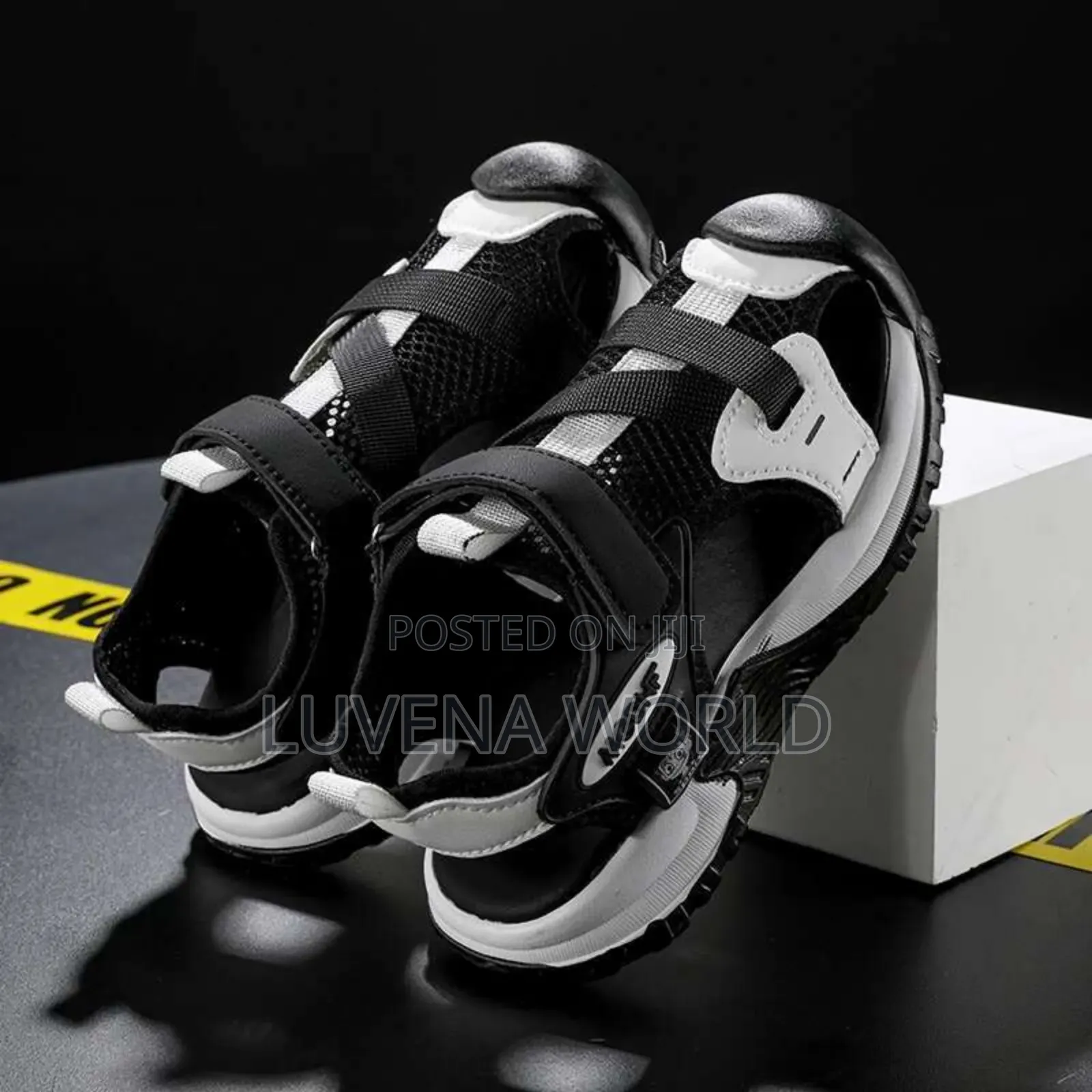 Black White Kids Sandals