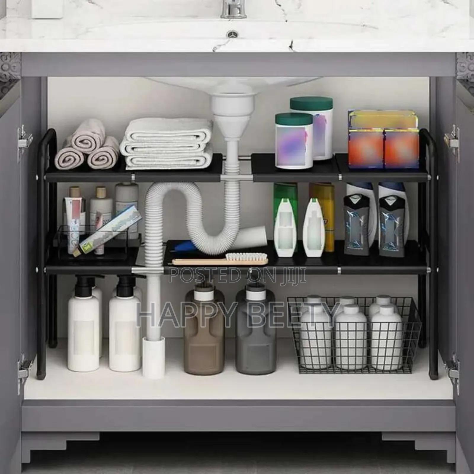 *2 Layer Expandable Under the Sink Storage Rack