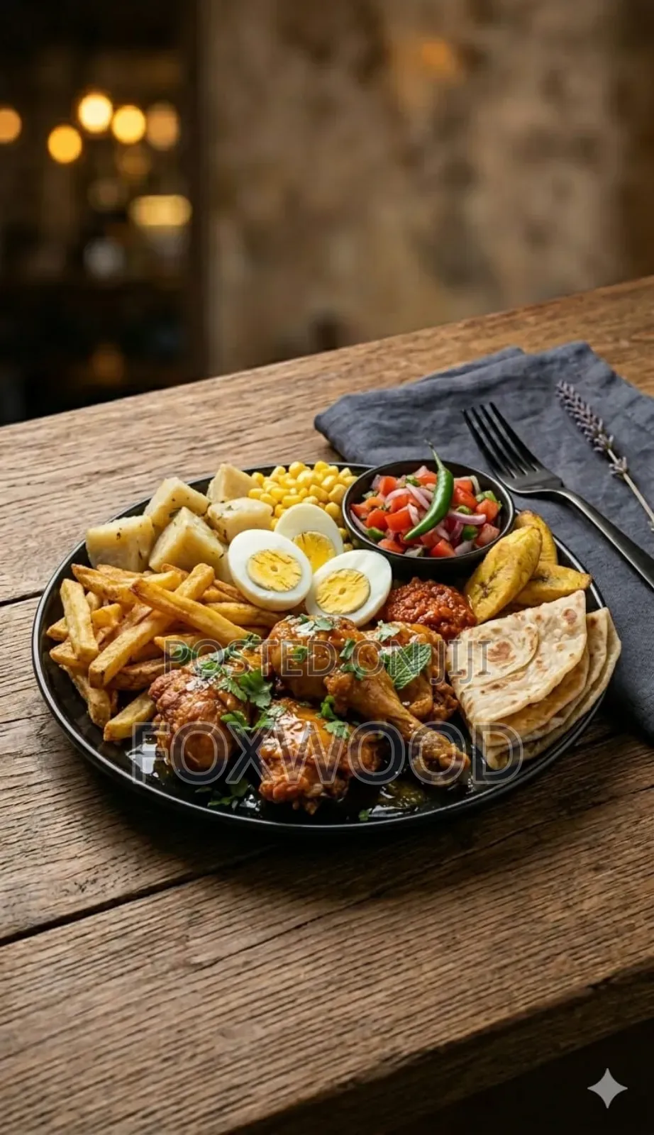 Ceramic Round Black Platter 10.5'