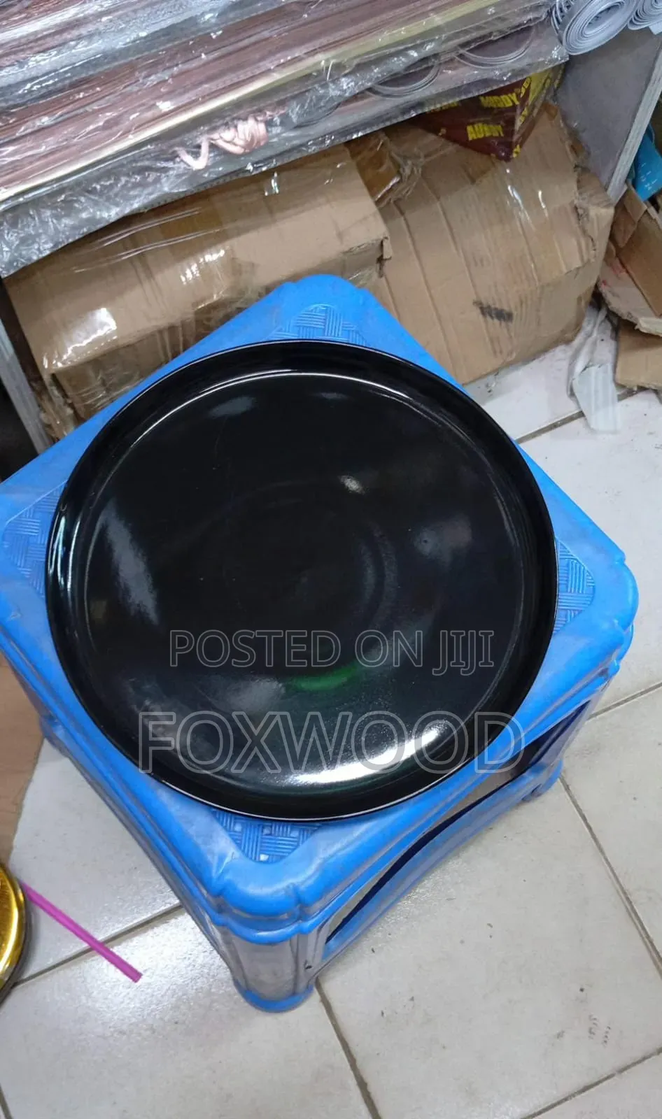 Ceramic Round Black Platter 10.5'