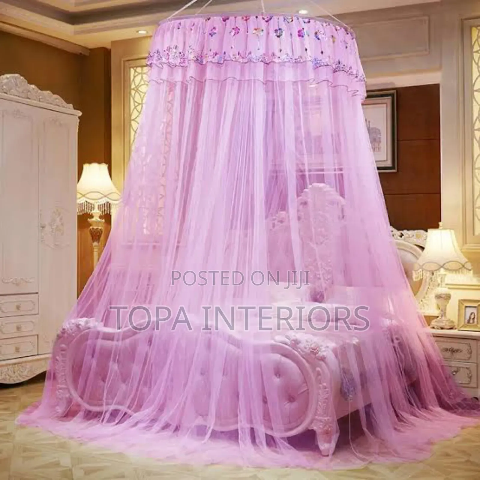 High Ceiling Purple Dome Mosquito Nets