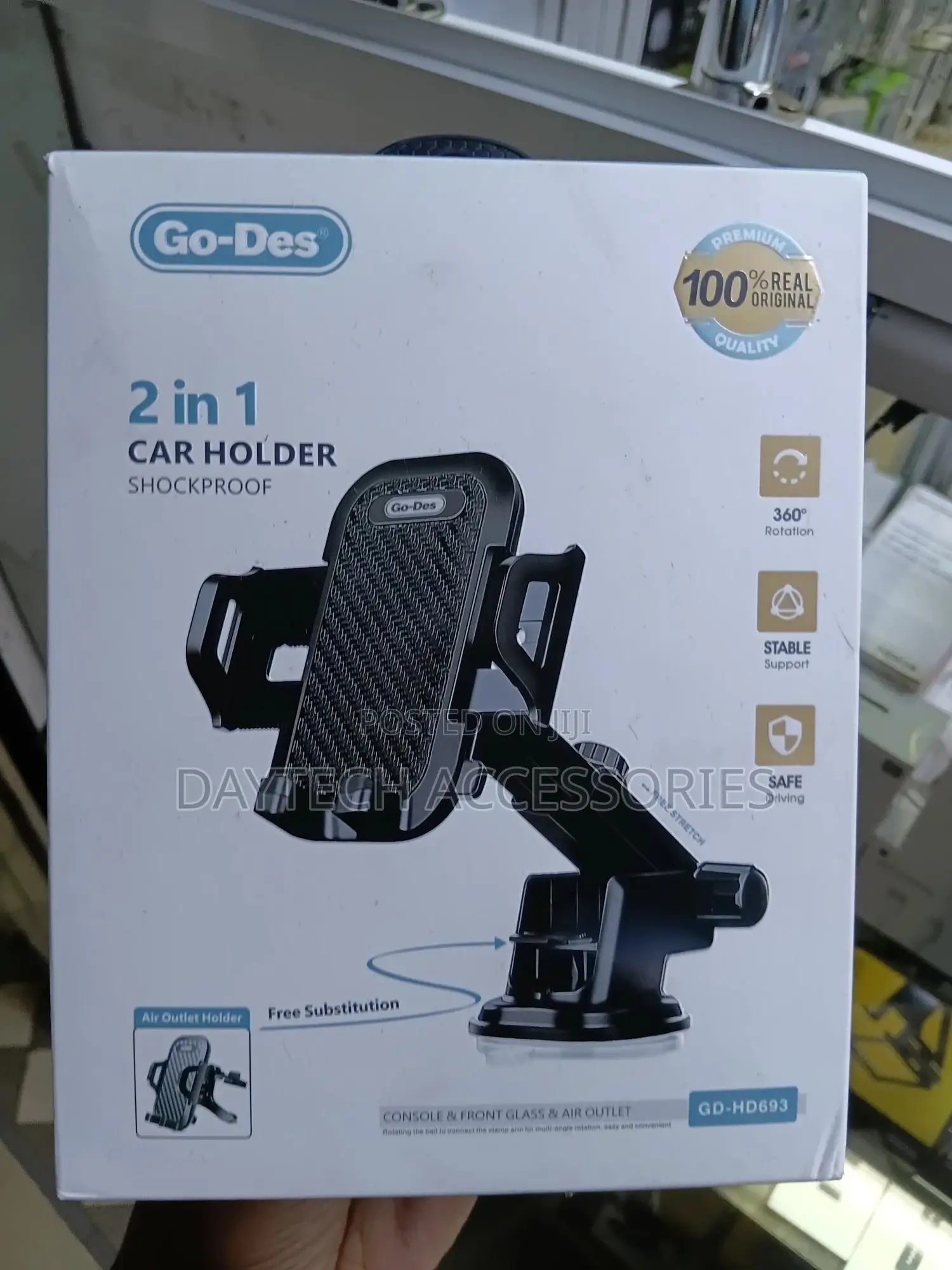 Go Des Gd-Hd693 2-in-1 Car Sunction Phone Holder.