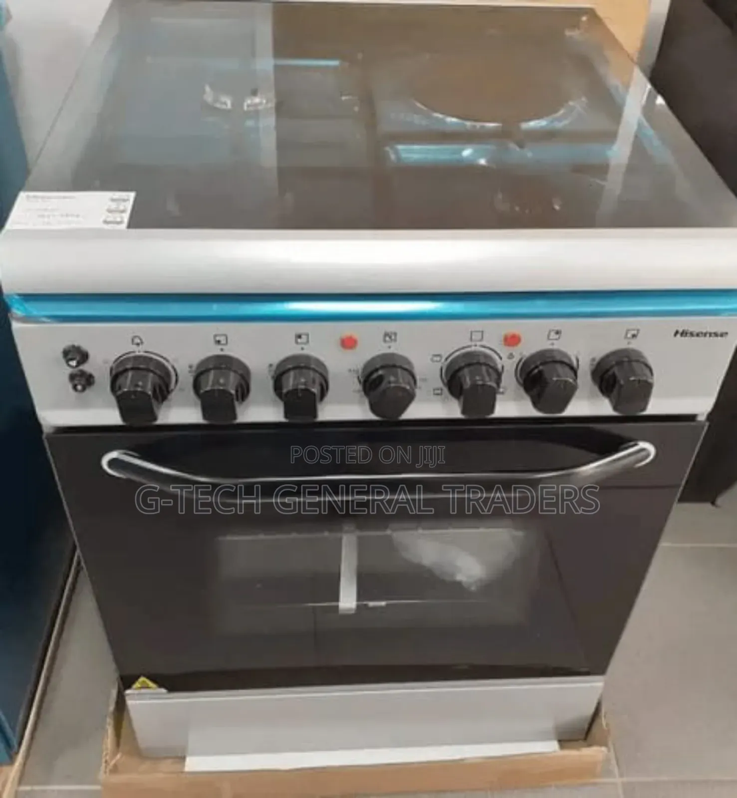 Hisense 60x60, 3gas + 1 Rapid Hot Plate,Auto-Ignition, Rotisserie