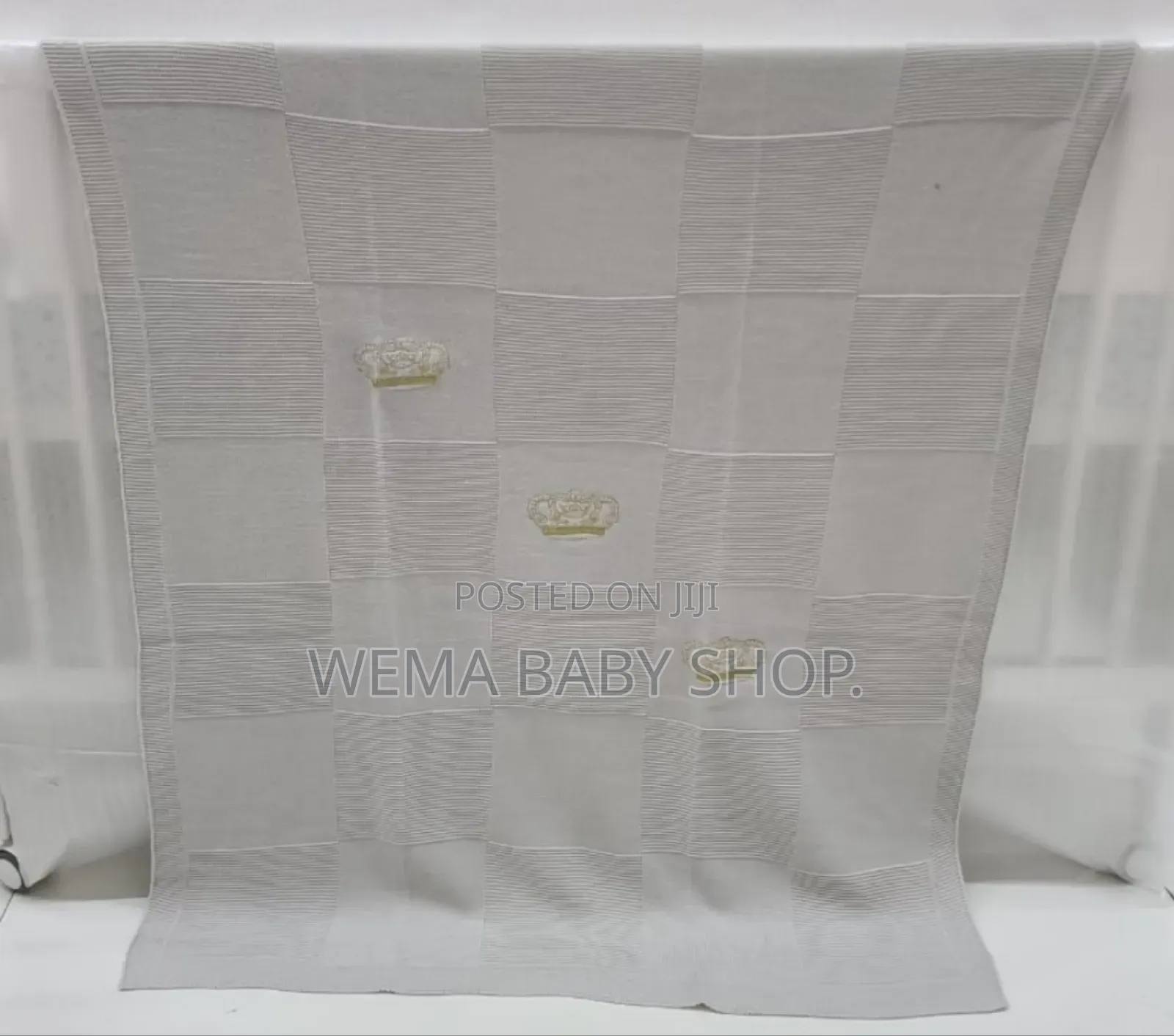 Knitted Baby Christening Shawl Blanket With a Matching Beanie Hat.
