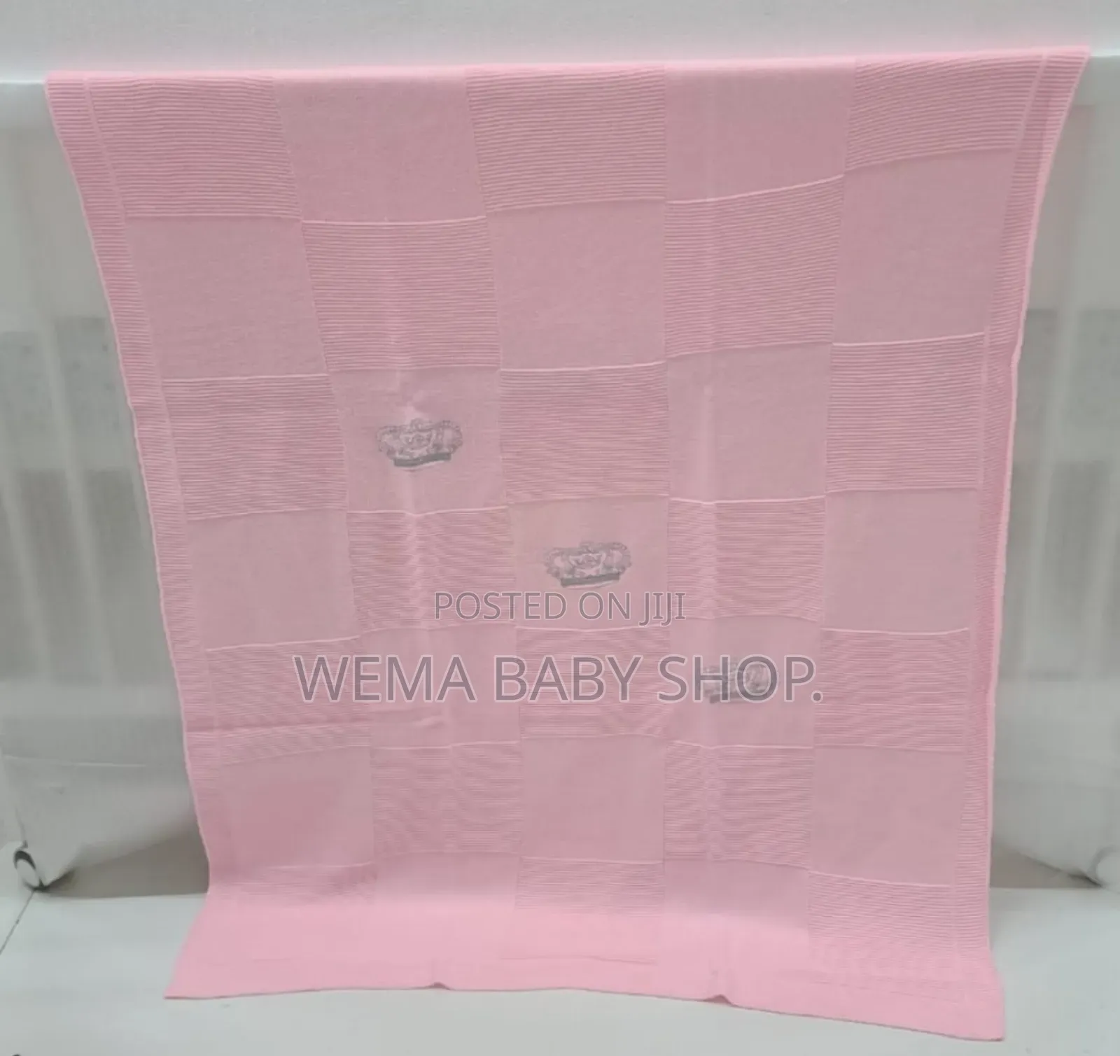 Knitted Baby Christening Shawl Blanket With a Matching Beanie Hat.