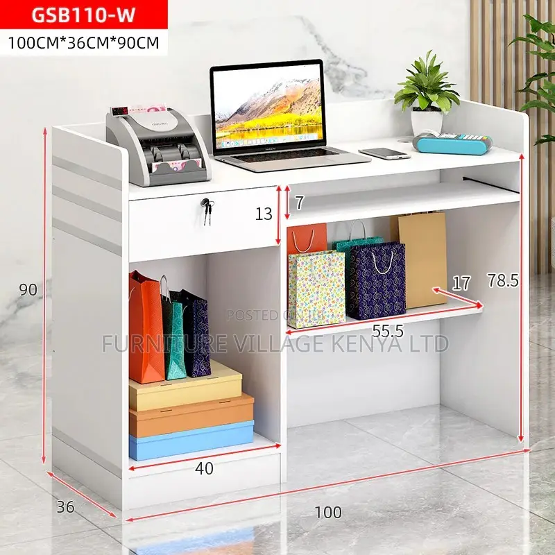 Reception Desk; 1.6m Office Welcome Reception Office Desk