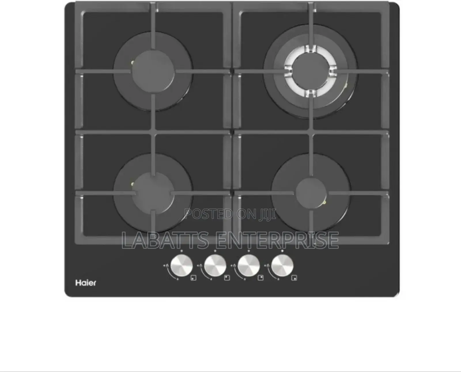 Haier 4-Burner Built-in Cooker Premium Black Tempered Glass Gas Hob