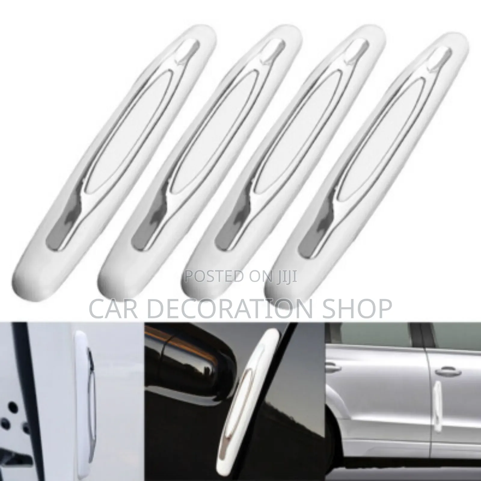 4pcs Car Door Guard Strip Scratch Rubber Bumper Edge Stickers