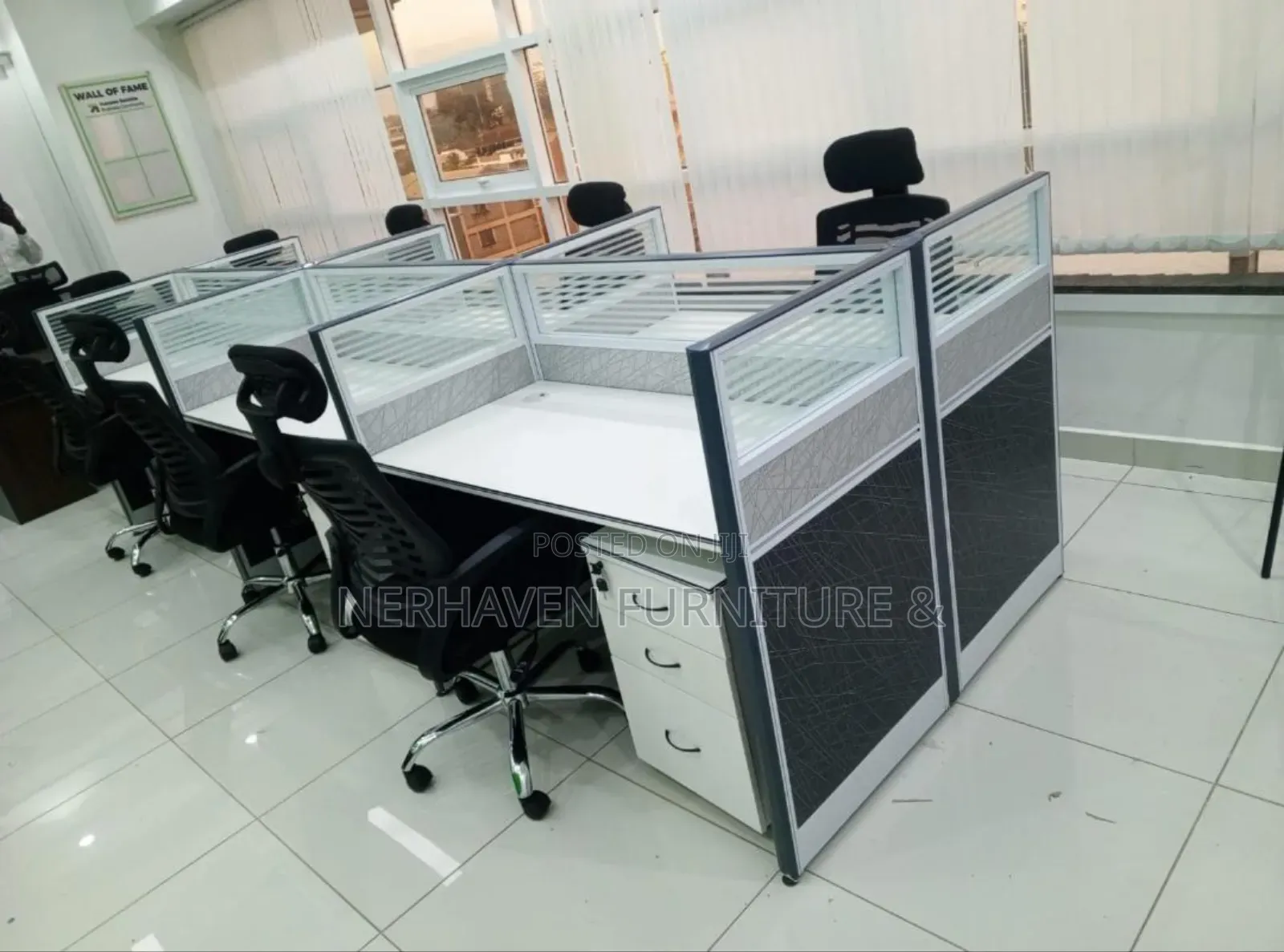 6 Way Office Workstation – Modern Collaborative Desk