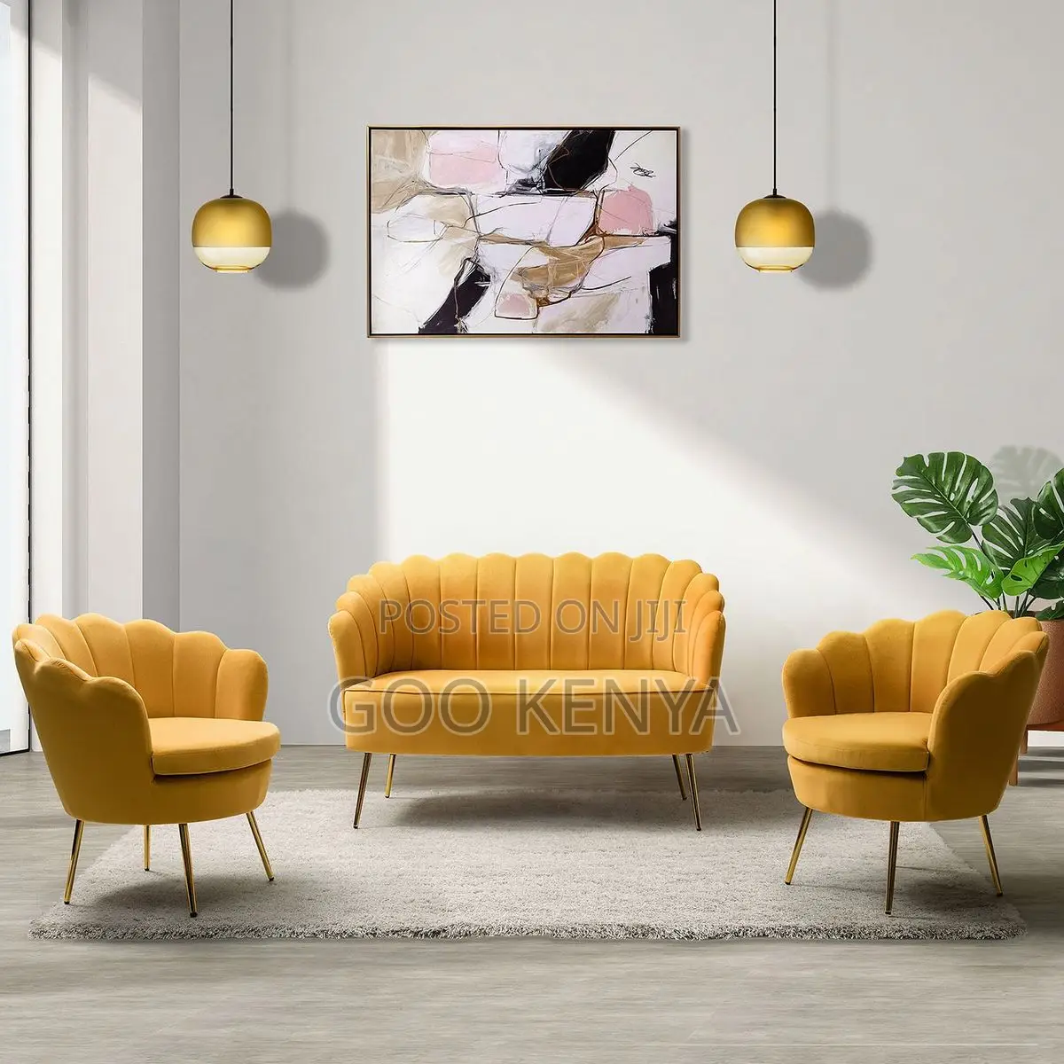 Home Sofa; Elegant Round 2-1-1 Sofa Set for Living Room