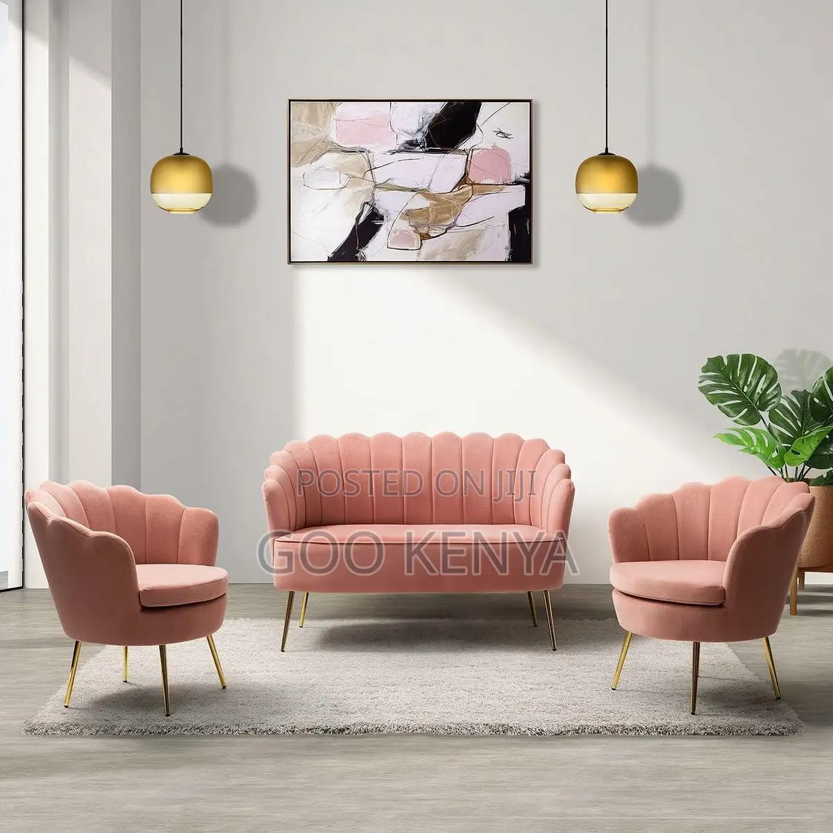 Home Sofa; Elegant Round 2-1-1 Sofa Set for Living Room