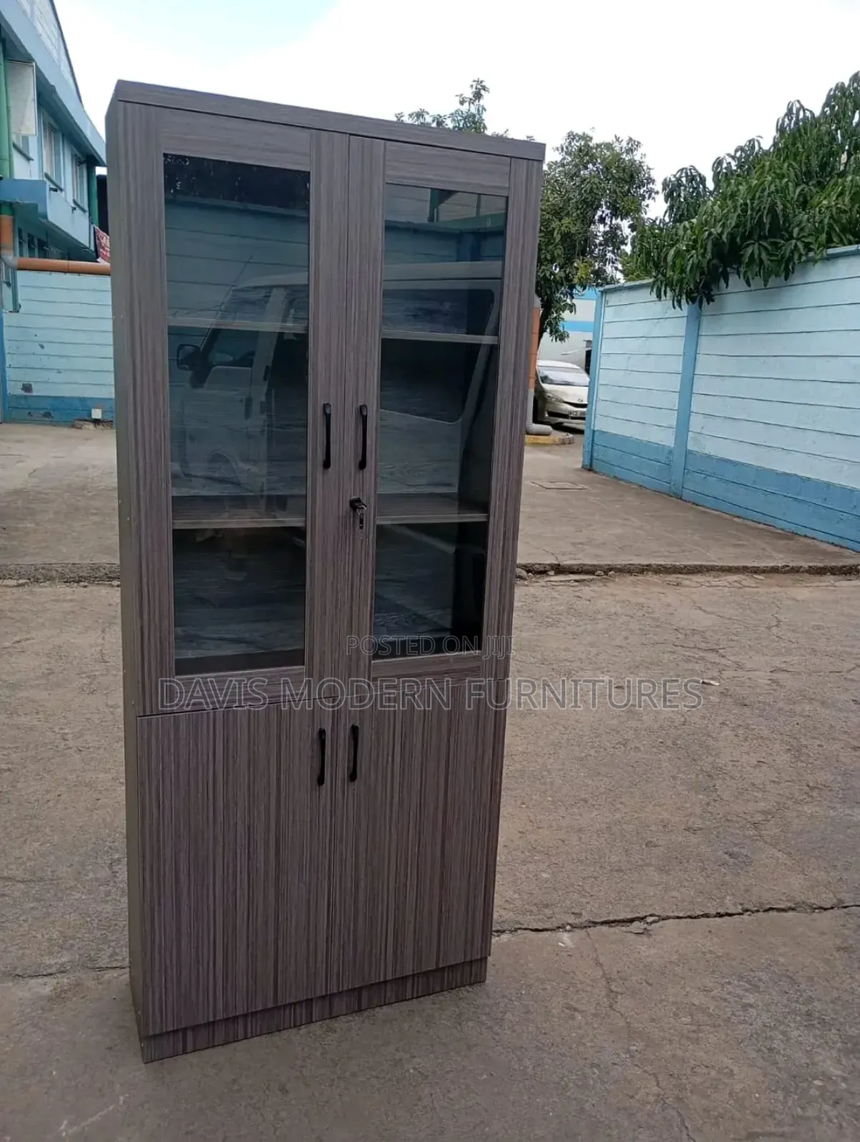 Dark Brown Wood -Grain Finished Storage Unit