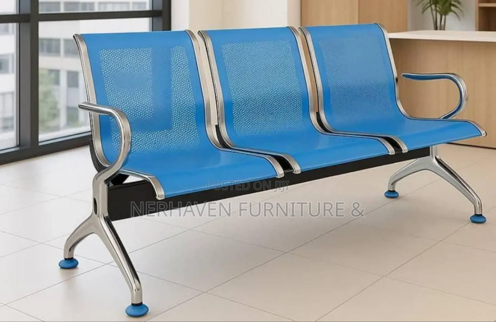 3 Seater Reception Office Bench – Durable Office Waiting Seat