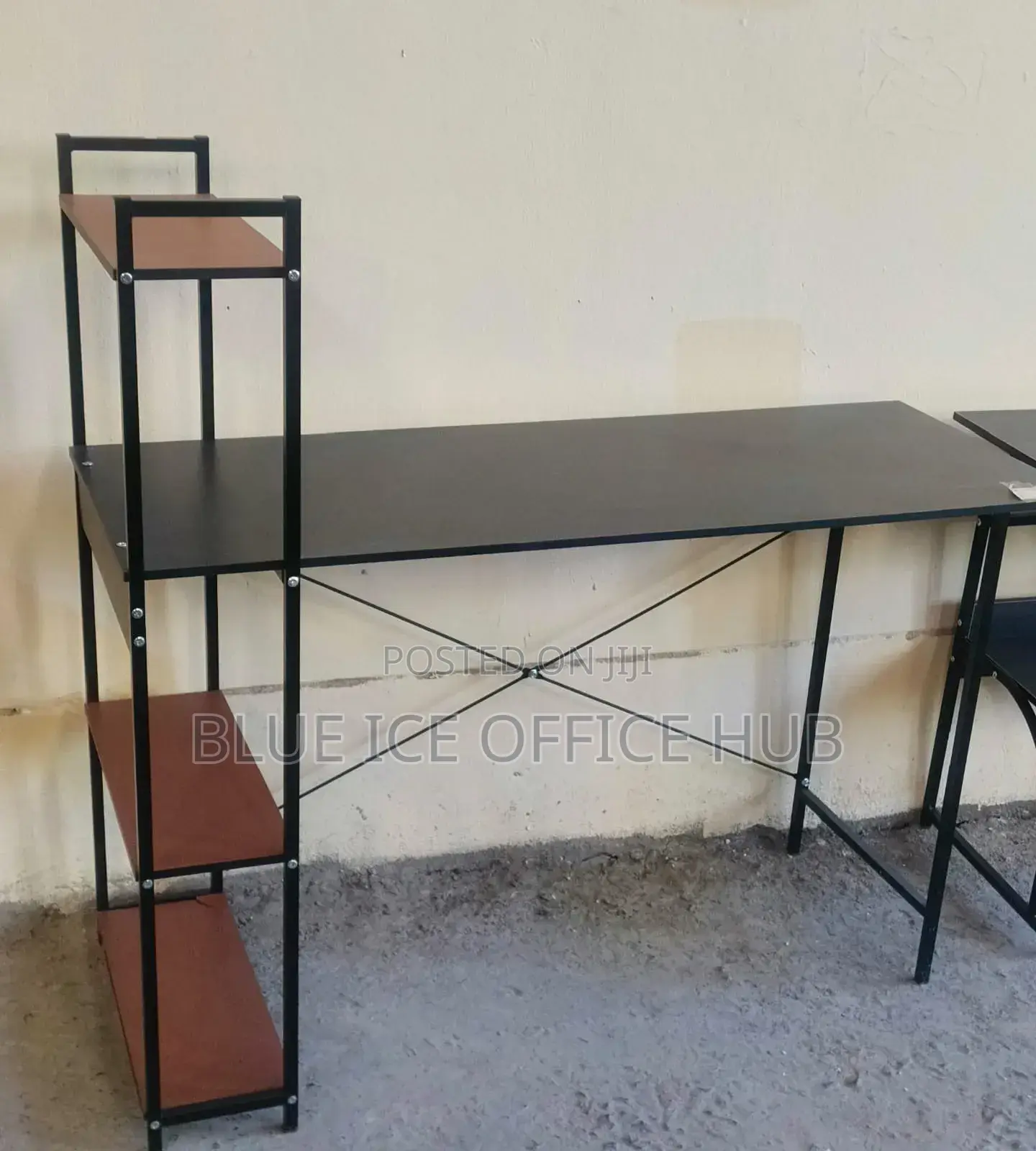 Office Working Table With Shelving Unit