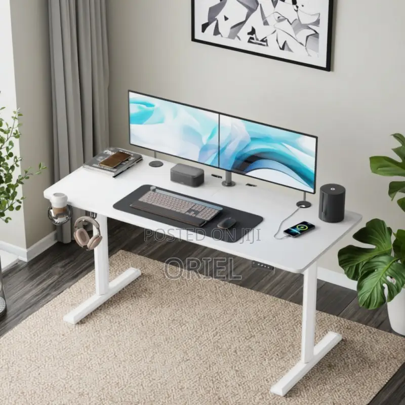 Office Desk : Office 1.2m Electric Height Adjustable Computer Desk