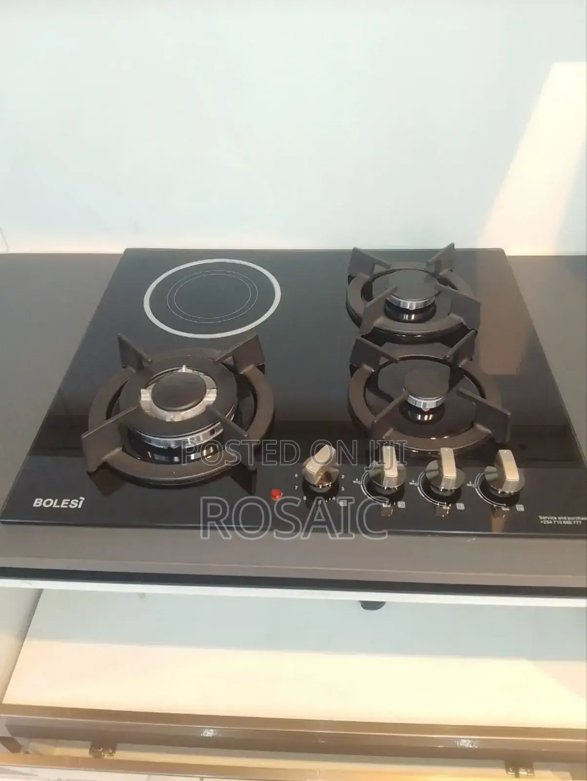Bolesi Hob 3 Gas Burners +1 Infrared Electric With Gas Sensor