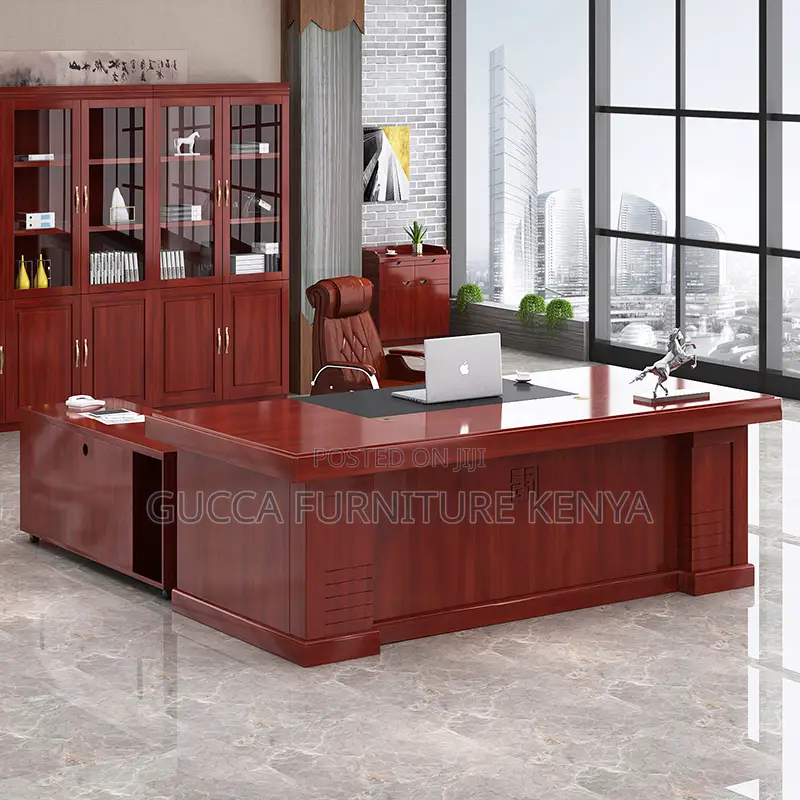 180cm Corporate Mahogany L-Shaped Desk