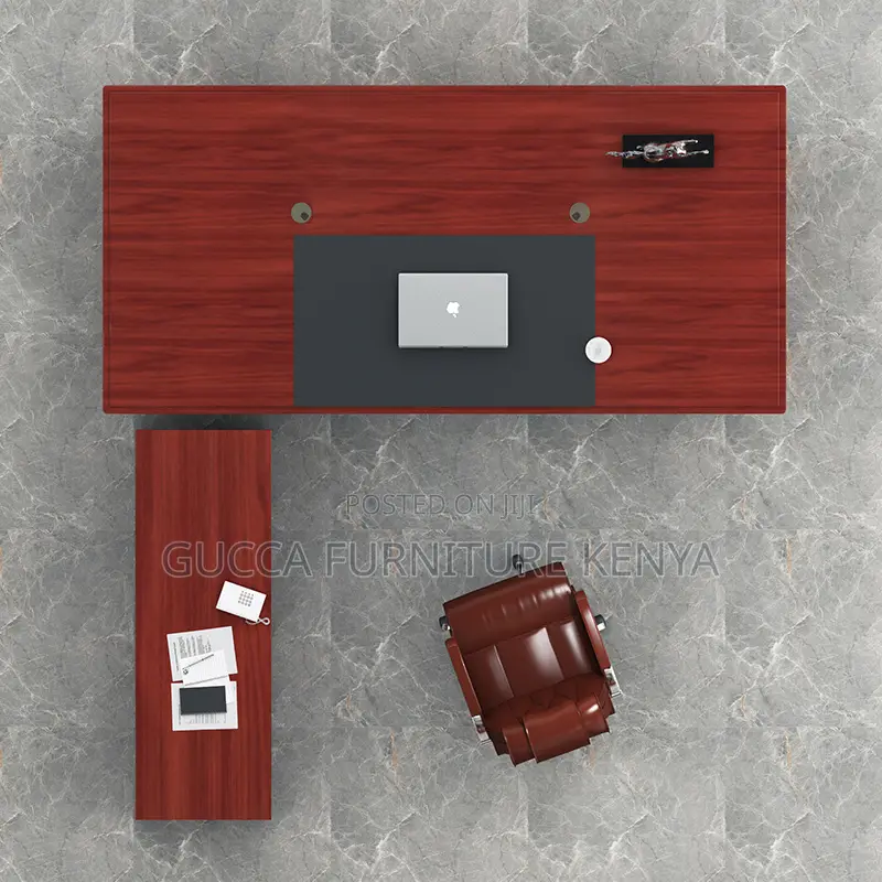 180cm Corporate Mahogany L-Shaped Desk