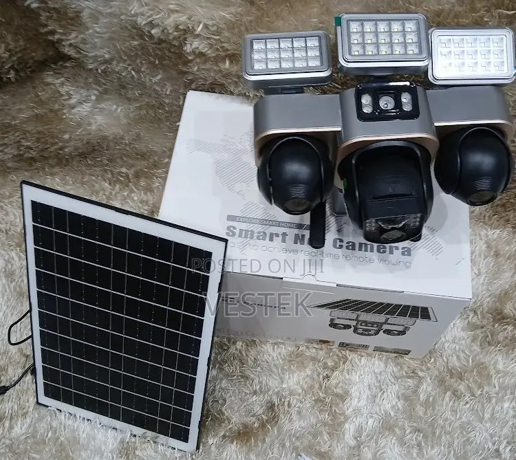 V380pro Triple Lens Solar Powered CCTV Camera All PTZ With Lights