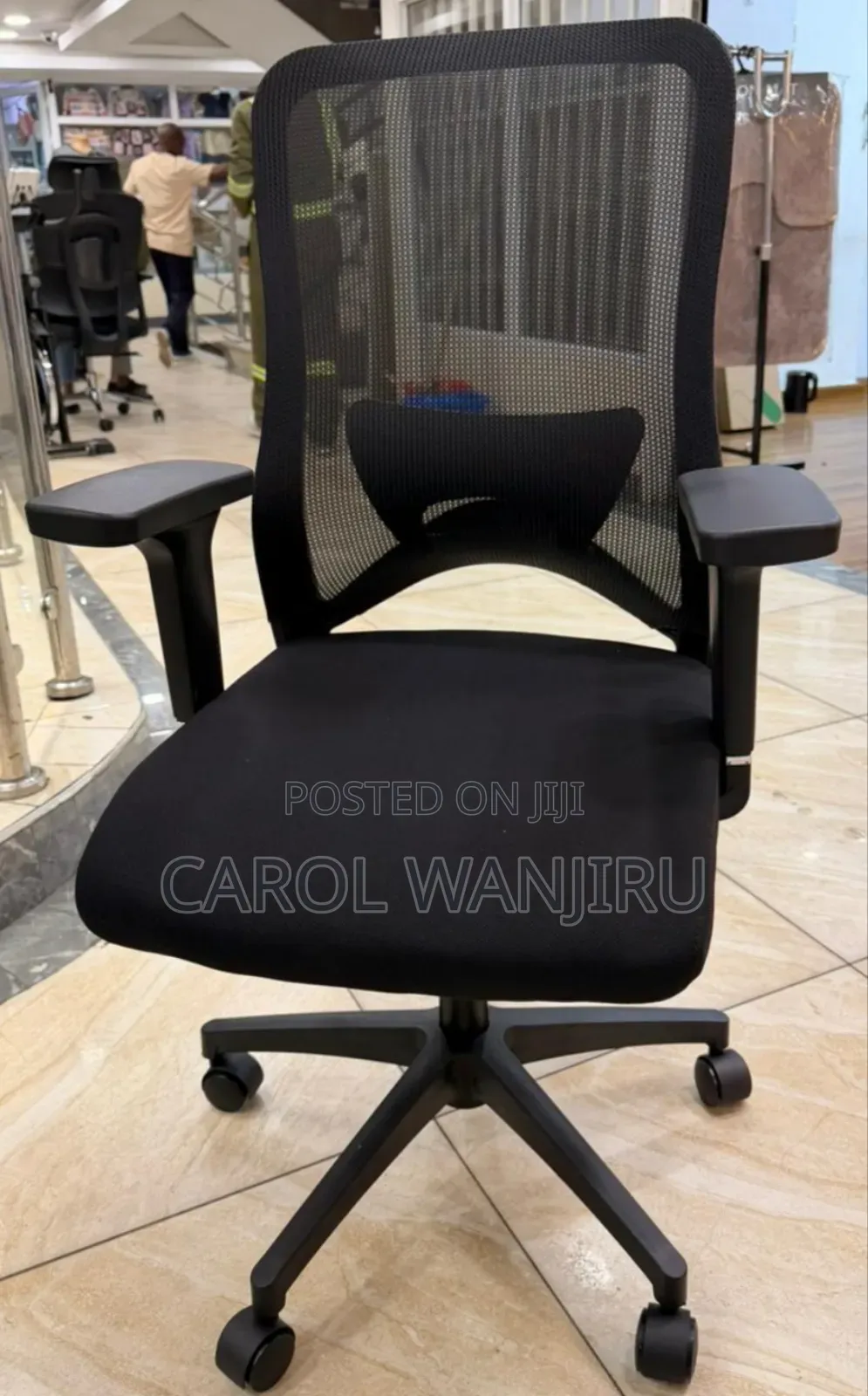 Black Ergonomic Mesh Office Chair Mid Back Lumbar Support