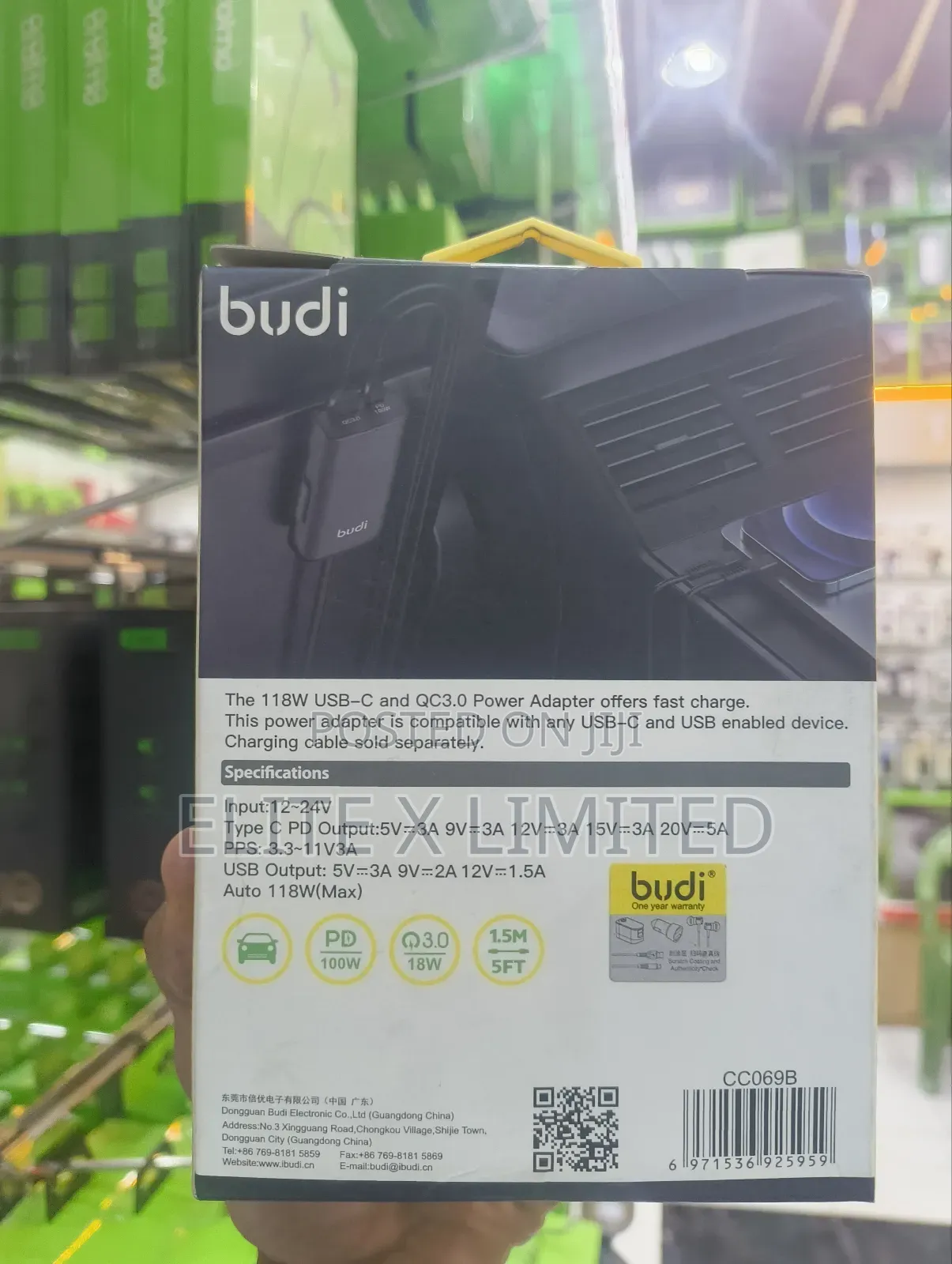Budi 118w Car Charger