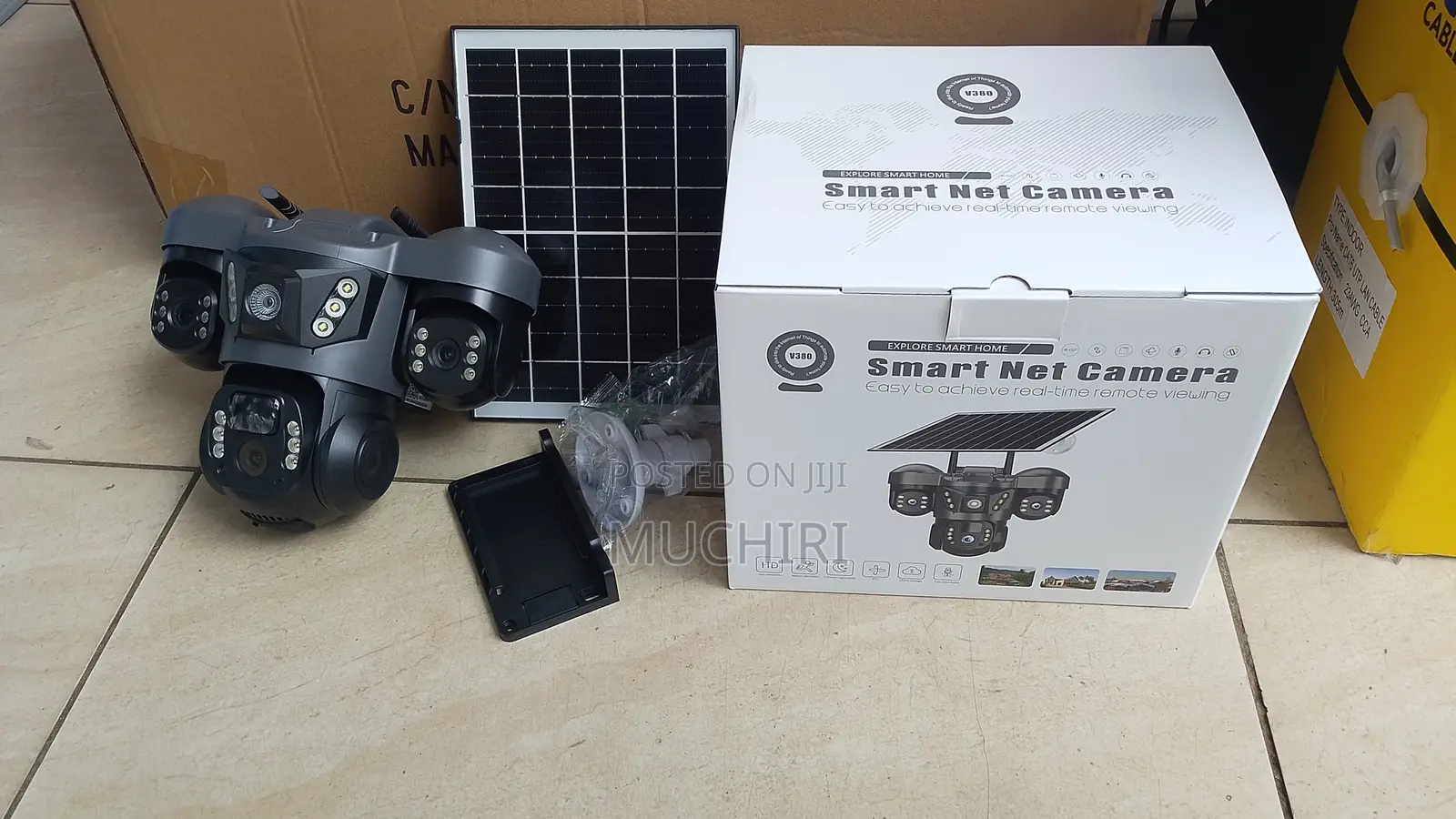V380 Triple-Lens Wifi Solar Powered Triple Lens PTZ