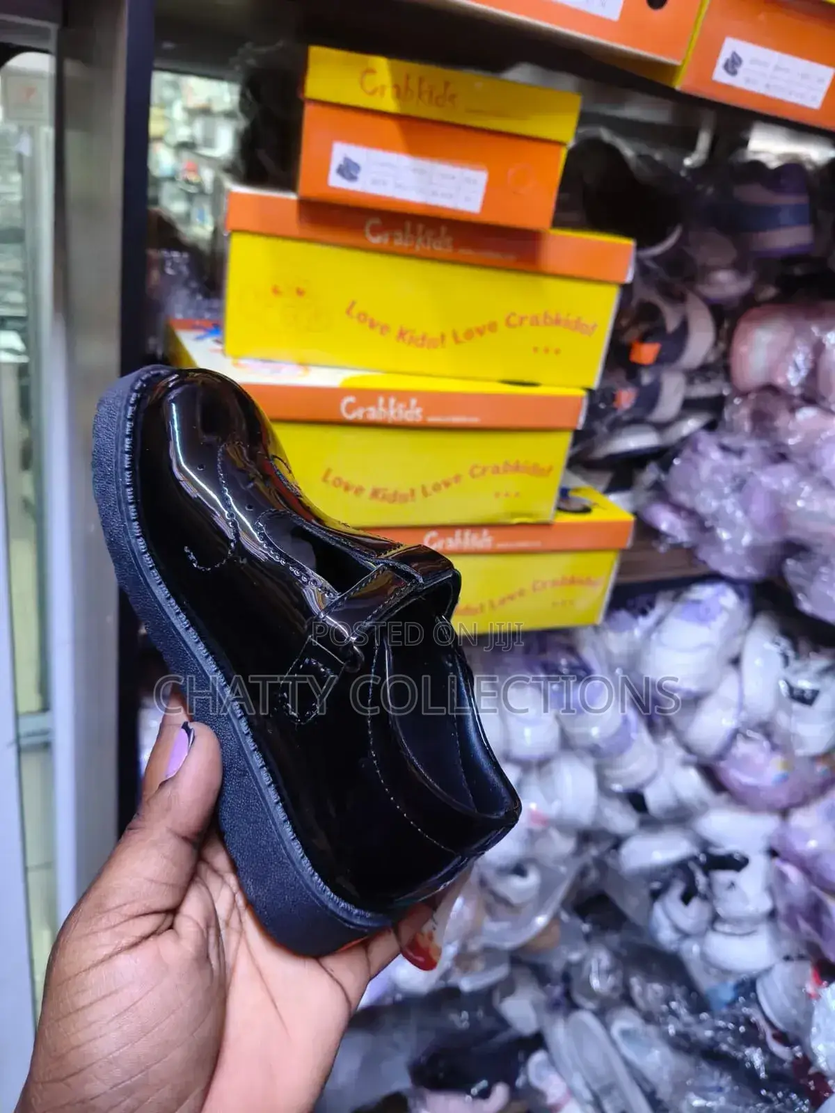 Girls Black Crab Kids Girls School Shoes Size 25 to 36