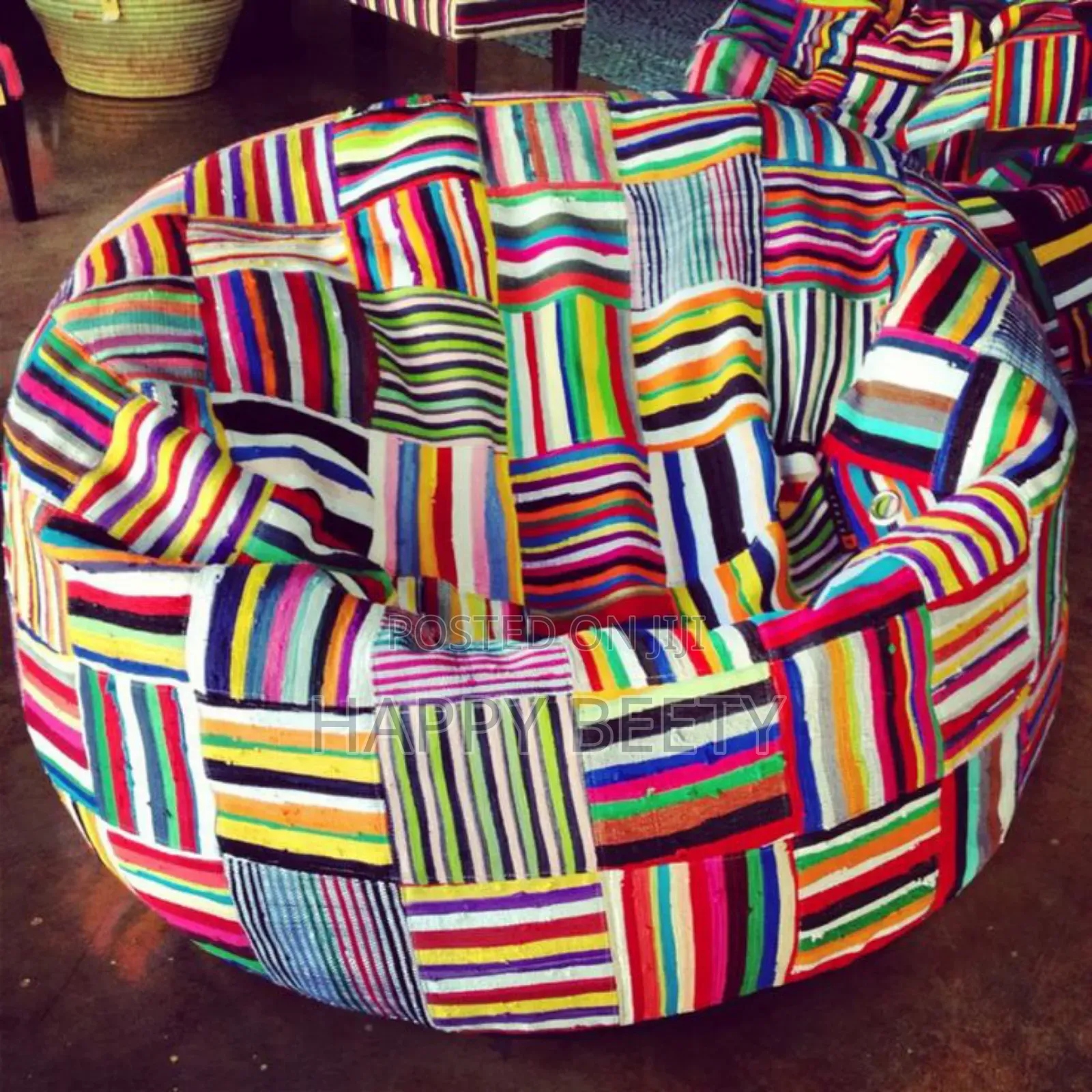 Ankara Print Beanbag Seat