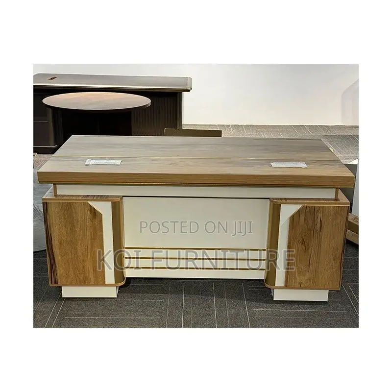 Office Desk; 140cm Executive Desk With Lockable Drawers