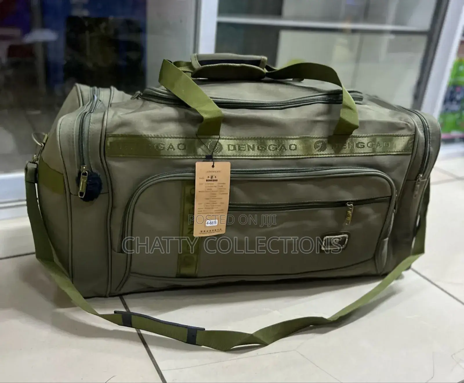 Unisex Jungle Green Canvas Material Large Multi Pockets Travel Bags