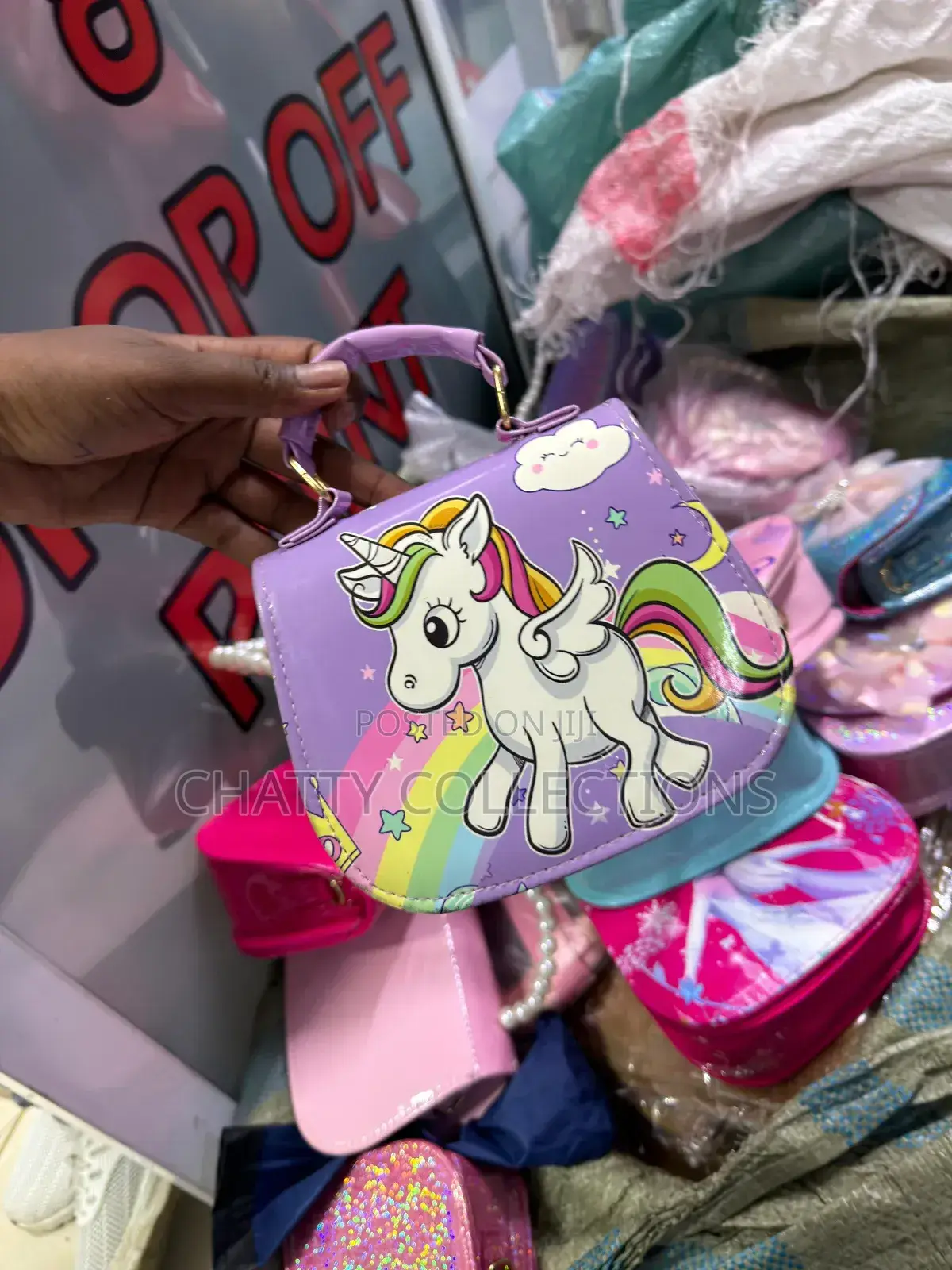 Purple Cartoon Themed Girls Mini Sling Bags