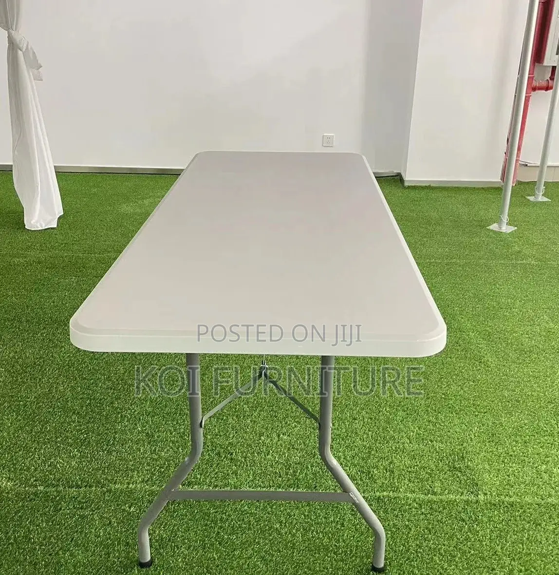 Dining Table; White Banquet Solid Plastic Outdoor Dining Table