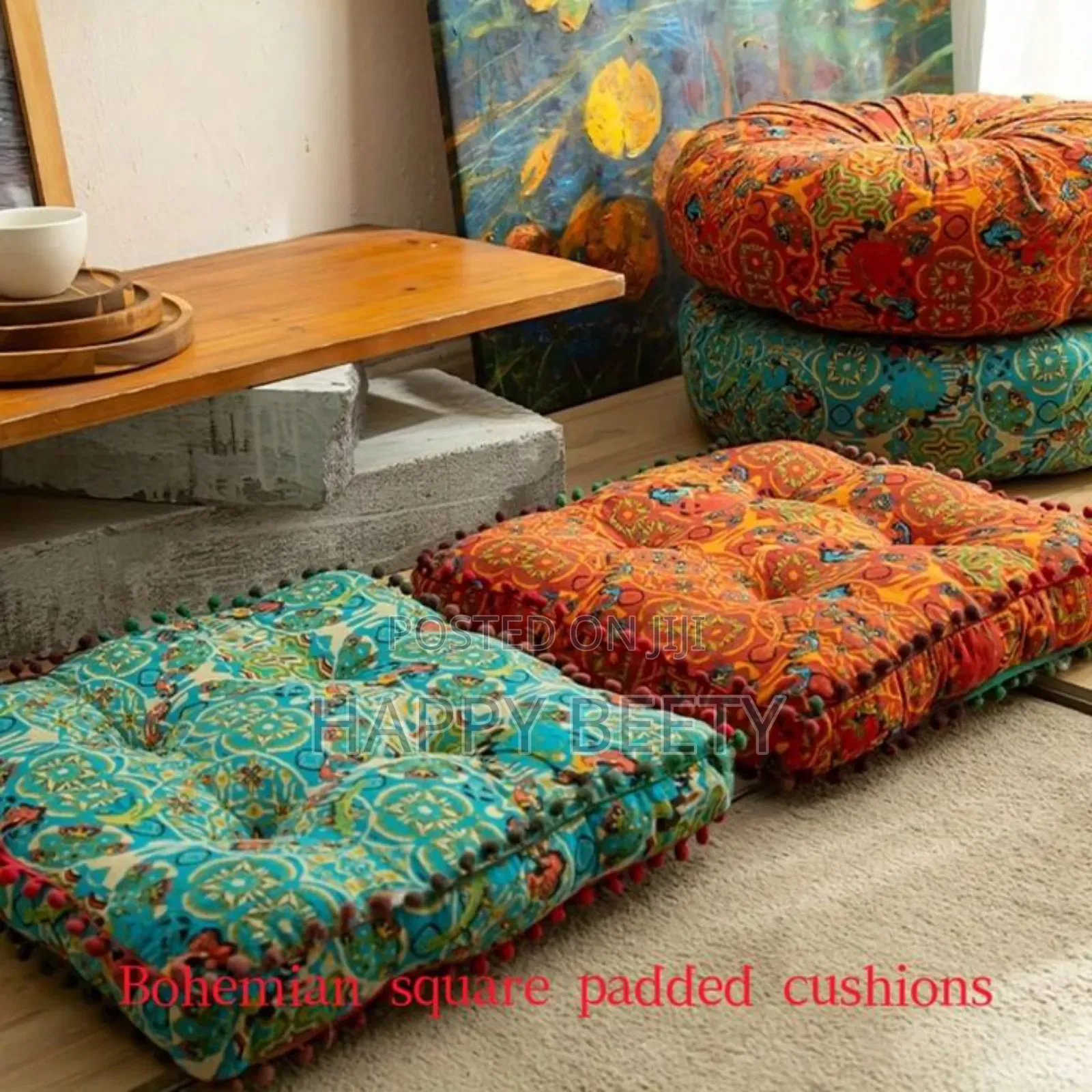 Round African Attire Floor Cushion